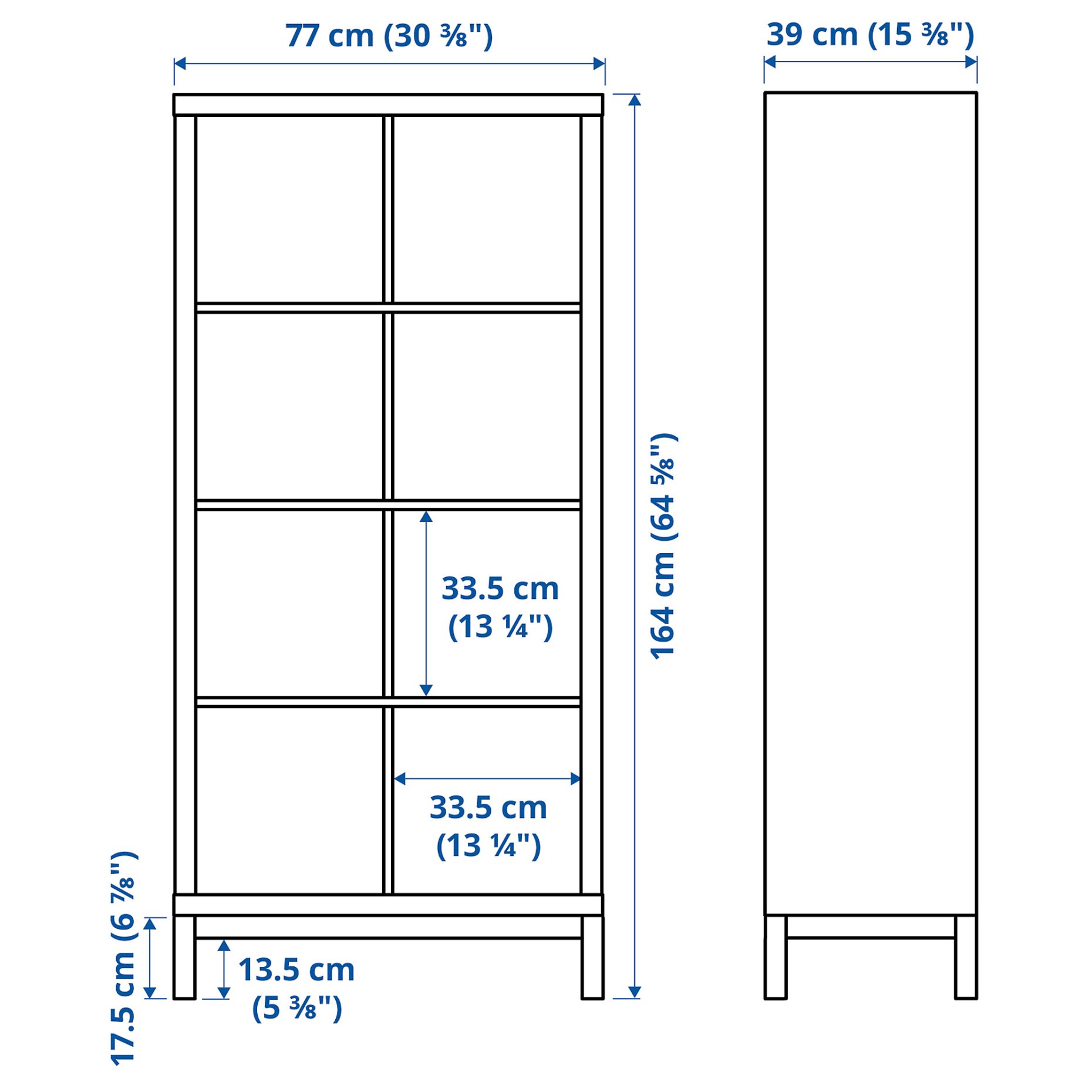 KALLAX, ραφιέρα με βάση/γυαλιστερό, 77x164 cm, 794.426.46