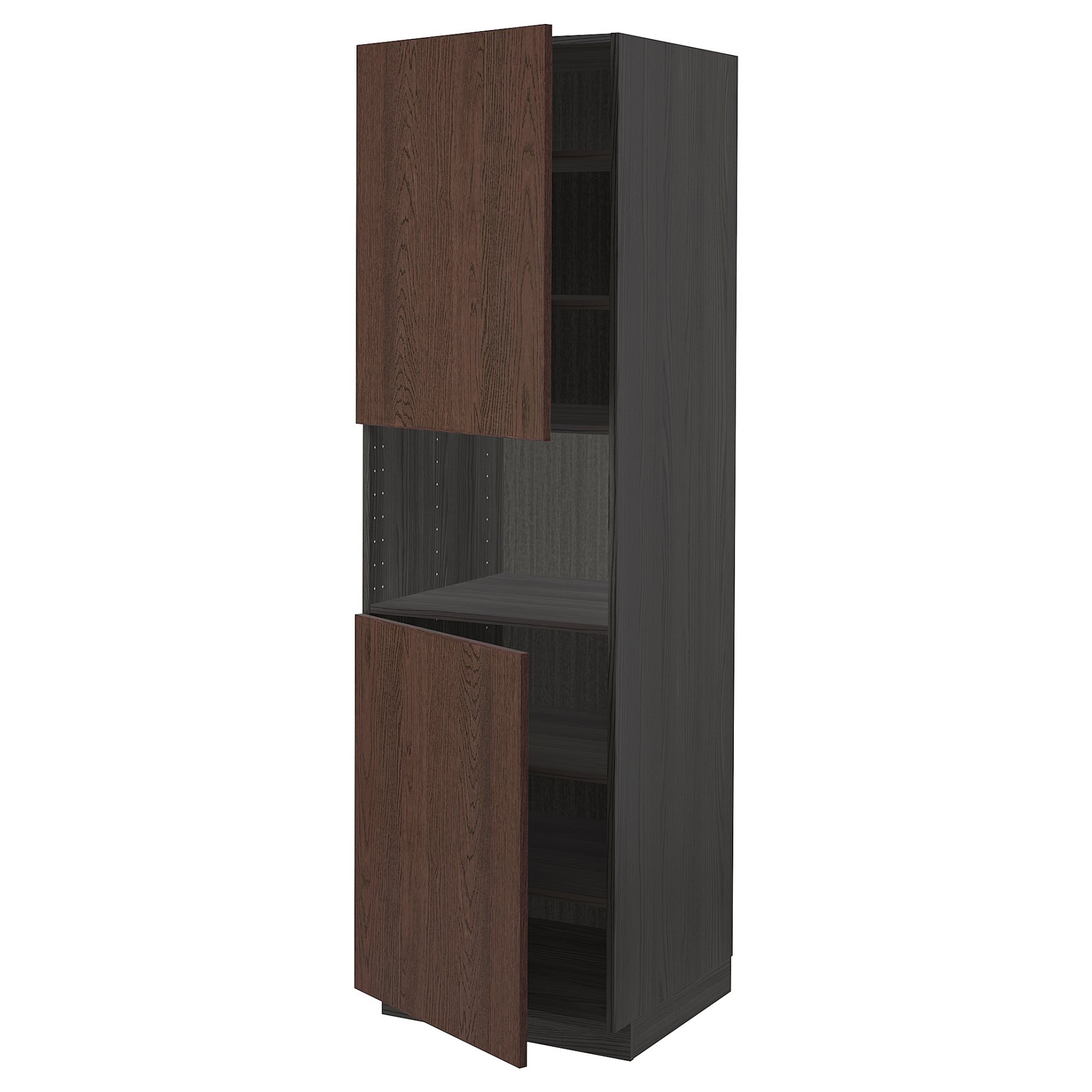 METOD, high cabinet for microwave with 2 doors/shelves, 60x60x200 cm, 794.550.97