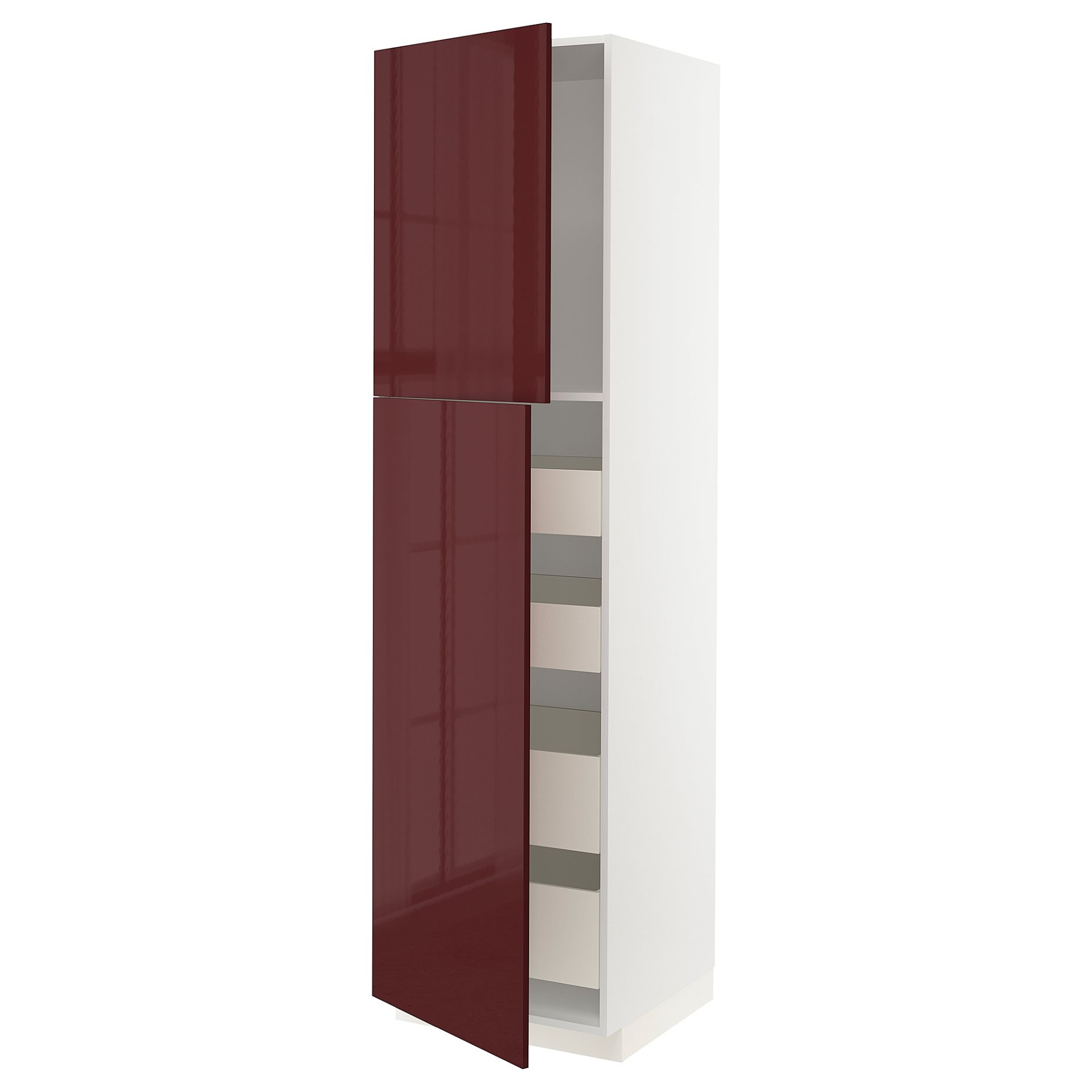 METOD/MAXIMERA, ψηλό ντουλάπι με 2 πόρτες/4 συρτάρια, 60x60x220 cm, 794.622.67
