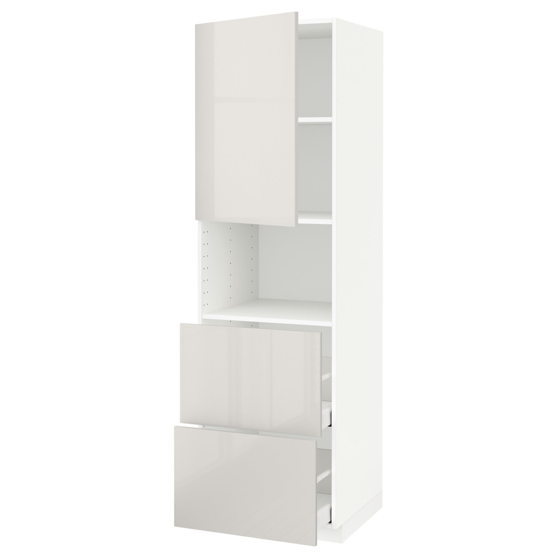 METOD/MAXIMERA, ψηλό ντουλάπι για φούρνο μικρoκυμάτων με πόρτα/2 συρτάρια, 60x60x200 cm, 794.656.47