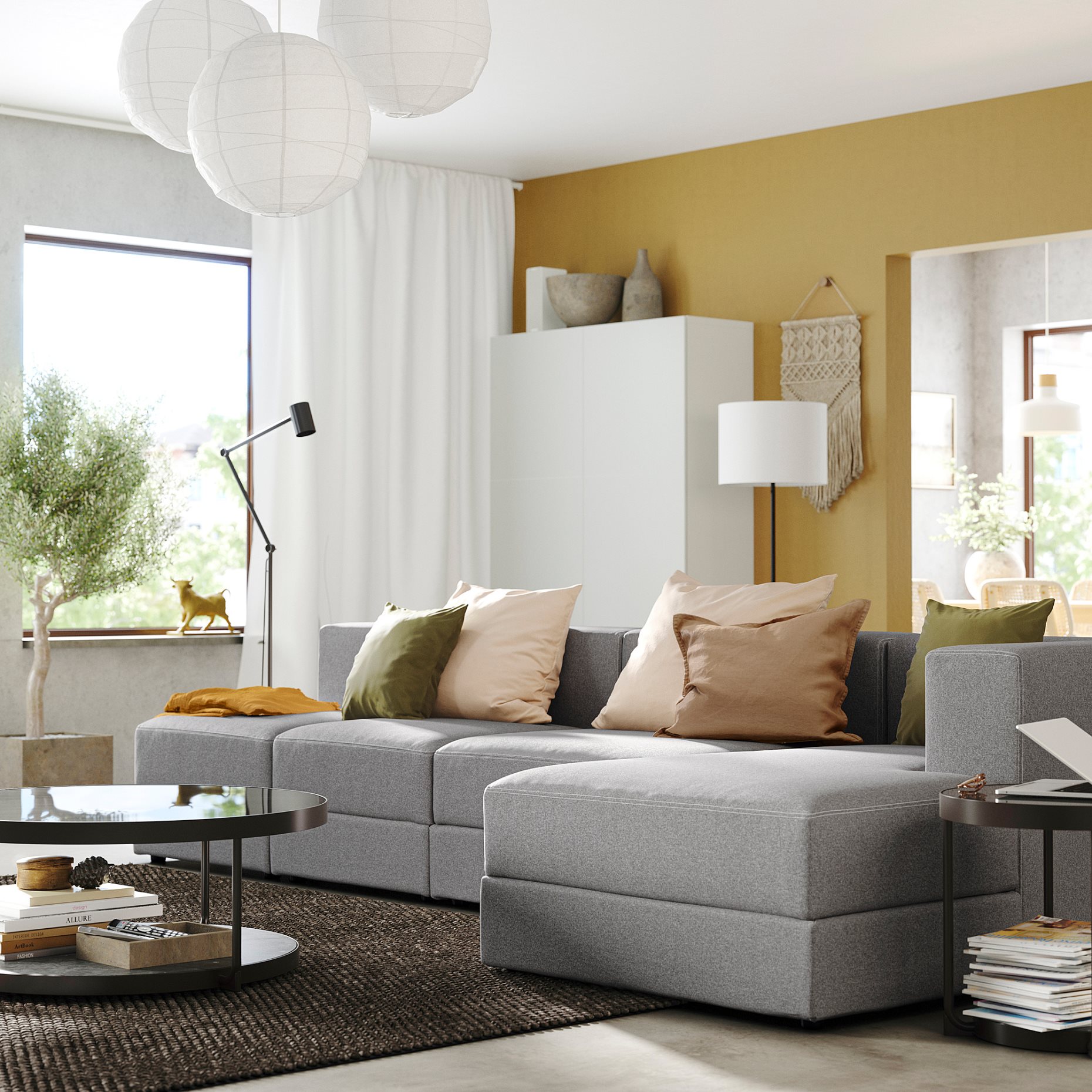 JÄTTEBO, 4,5-seat modular sofa with chaise longue, 794.714.03