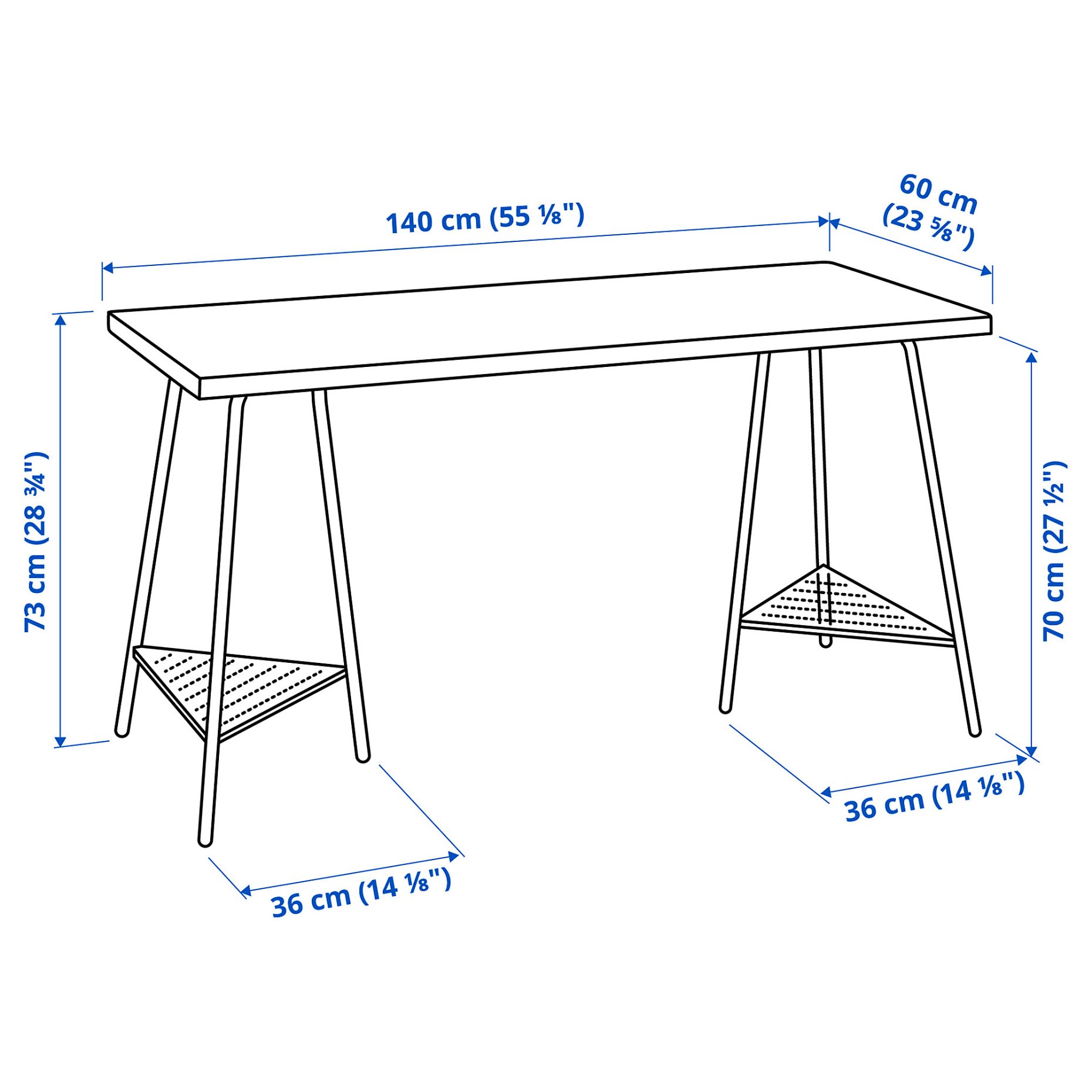 LAGKAPTEN/TILLSLAG, desk, 140x60 cm, 794.783.29