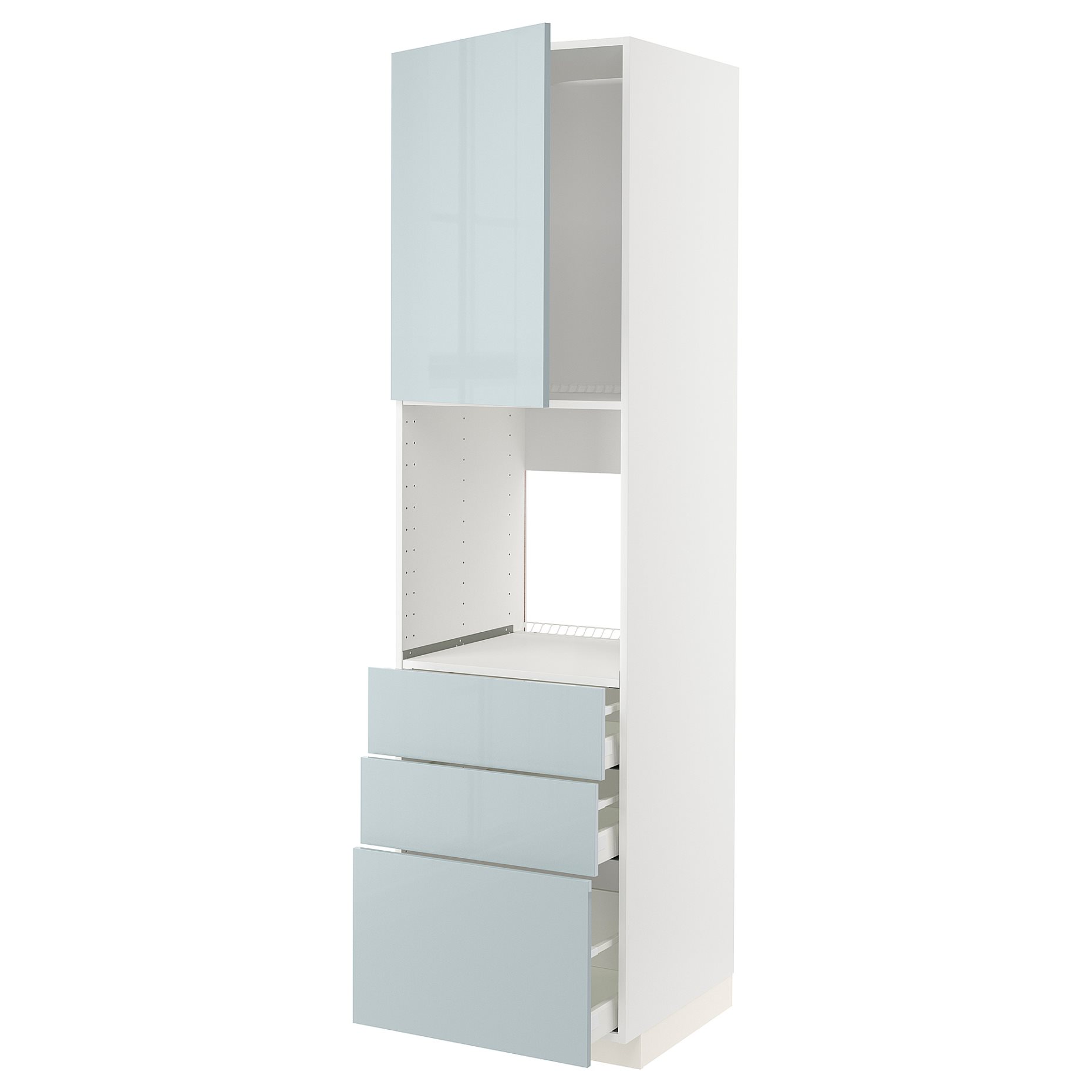 METOD/MAXIMERA, high cabinet for oven with door/3 drawers, 60x60x220 cm, 794.793.62