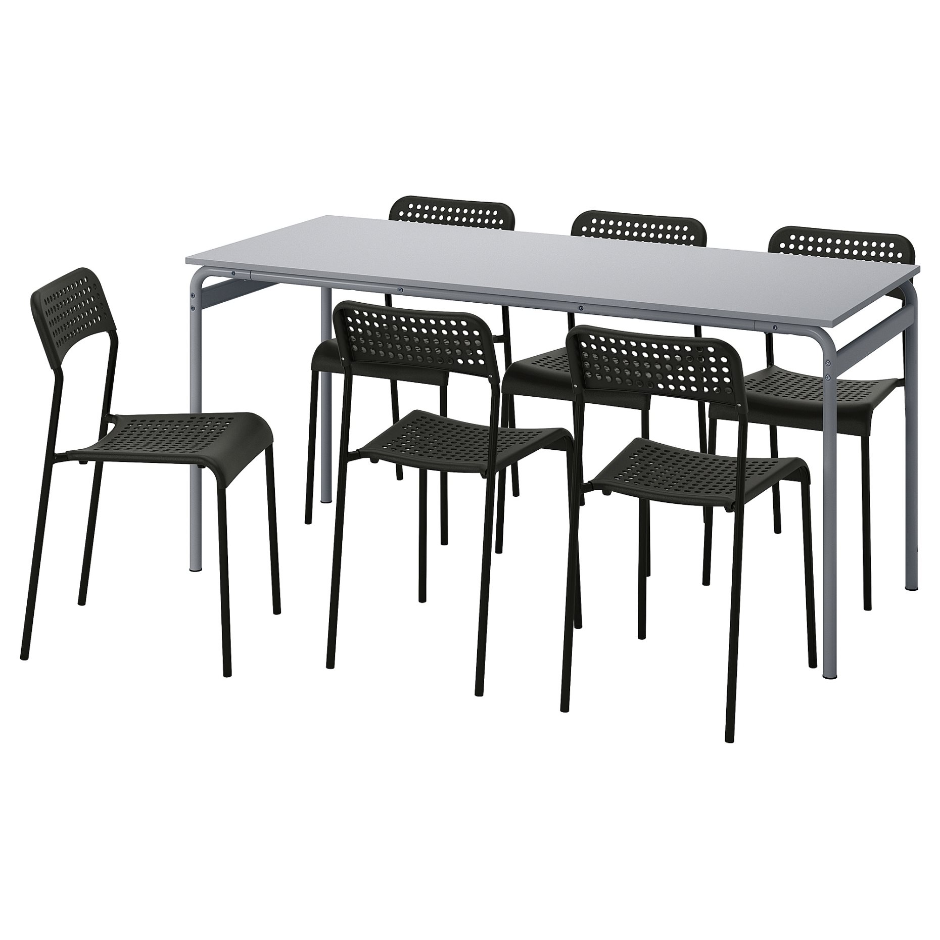 GRASALA/ADDE, table and 6 chairs, 160 cm, 794.972.62