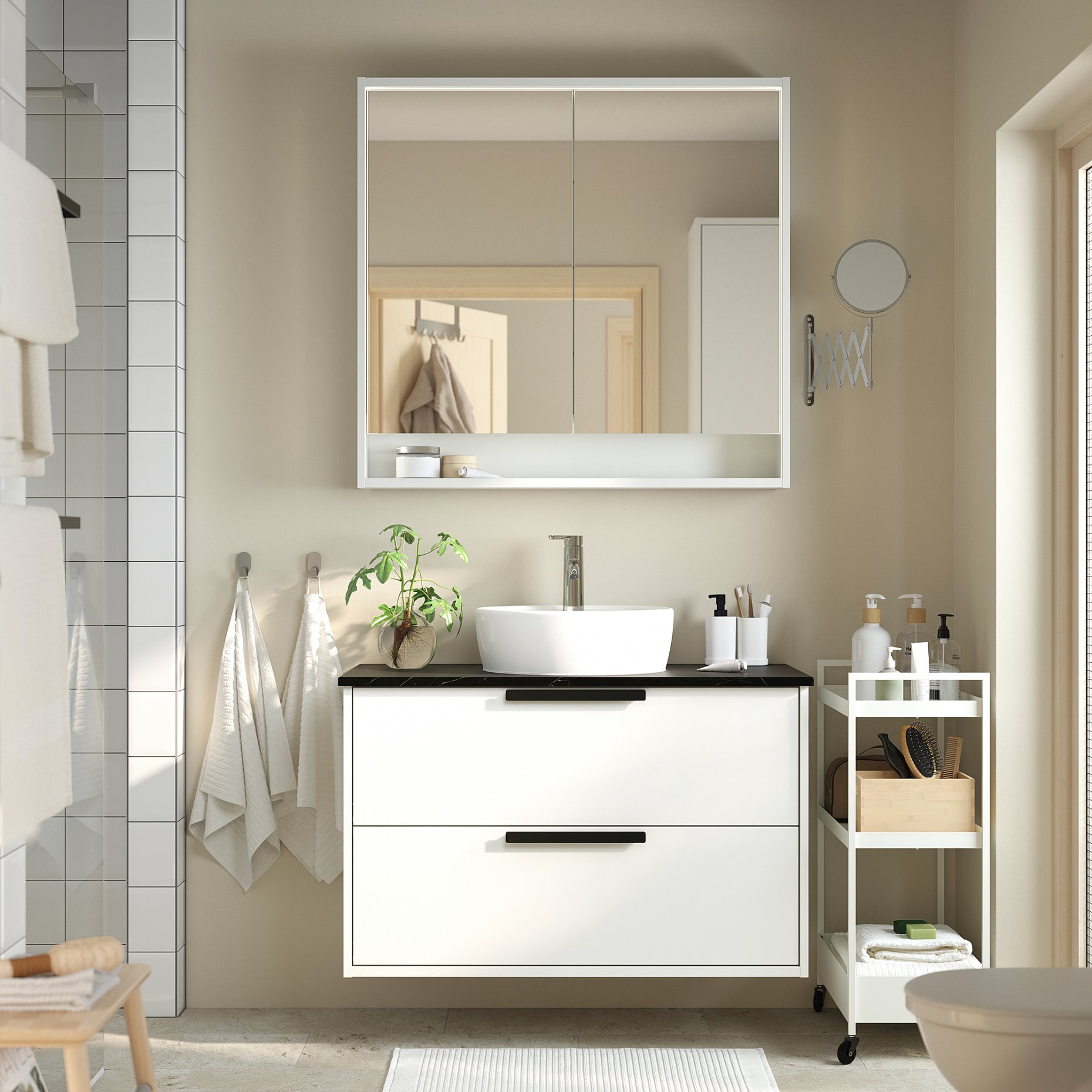 HAVBACK/TORNVIKEN, wash-stand with drawers/wash-basin/tap, 102x49x79 cm, 795.215.73