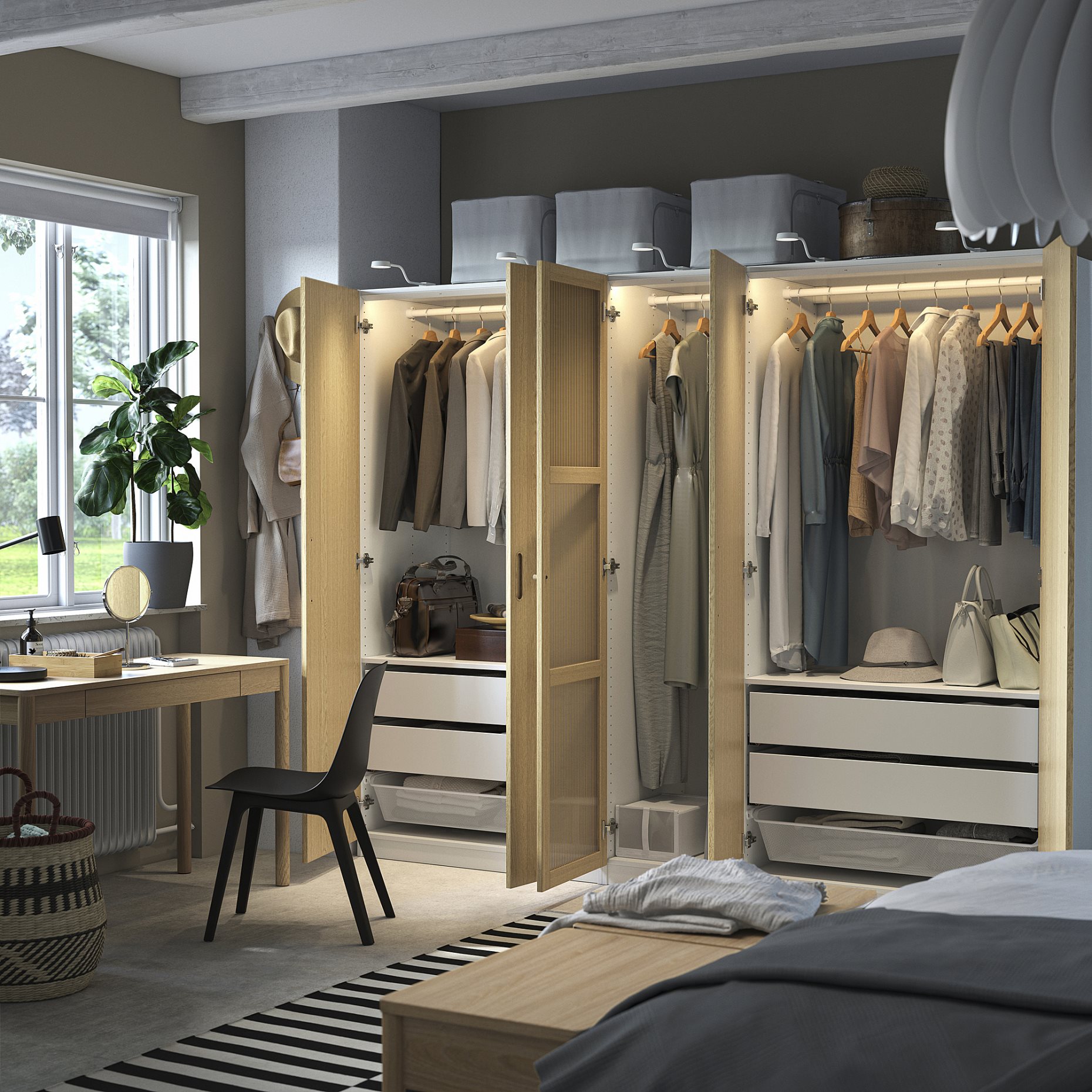 PAX/TONSTAD, wardrobe combination, 250x60x201 cm, 795.512.68