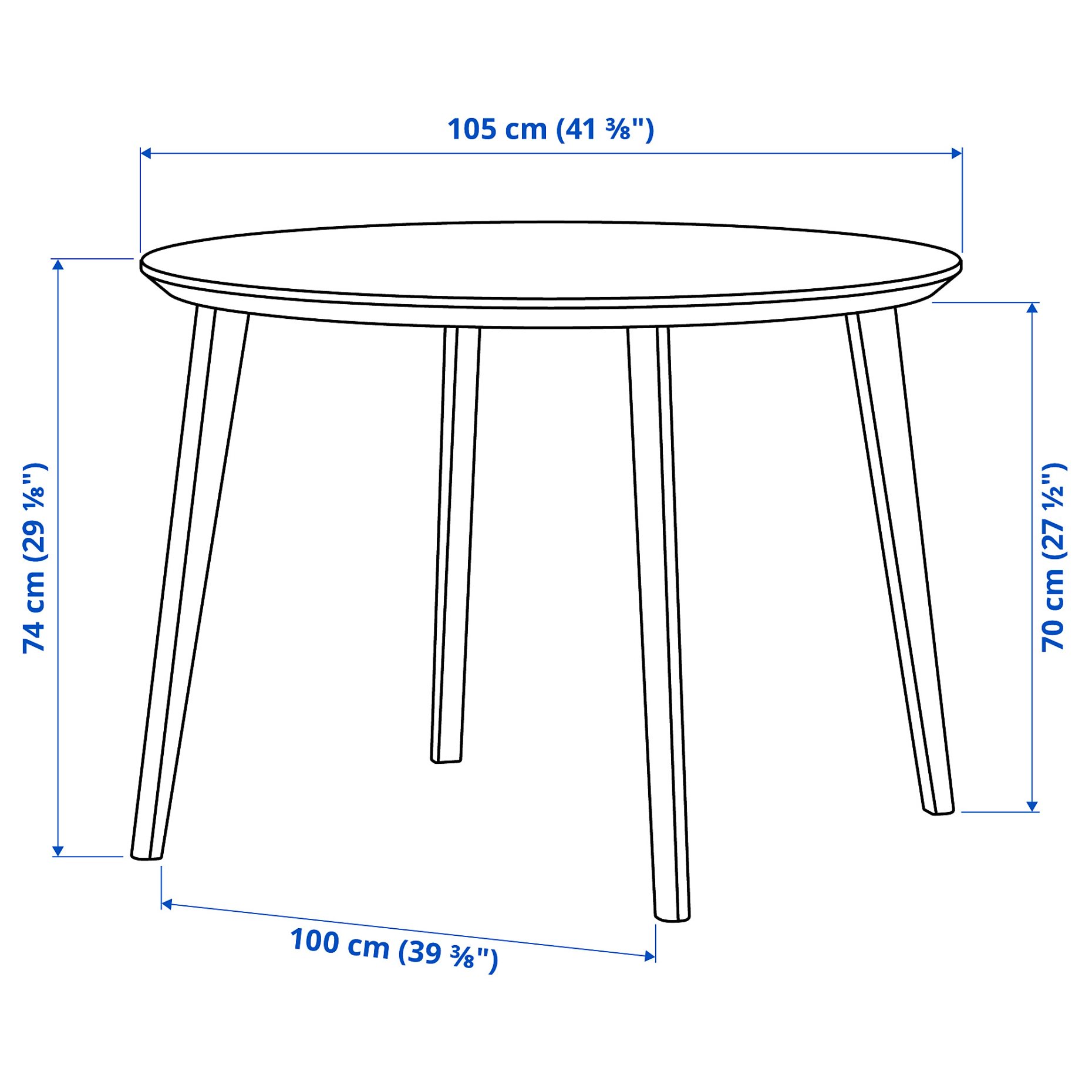 LISABO/LISABO, τραπέζι και 4 καρέκλες, 105 cm, 795.548.51