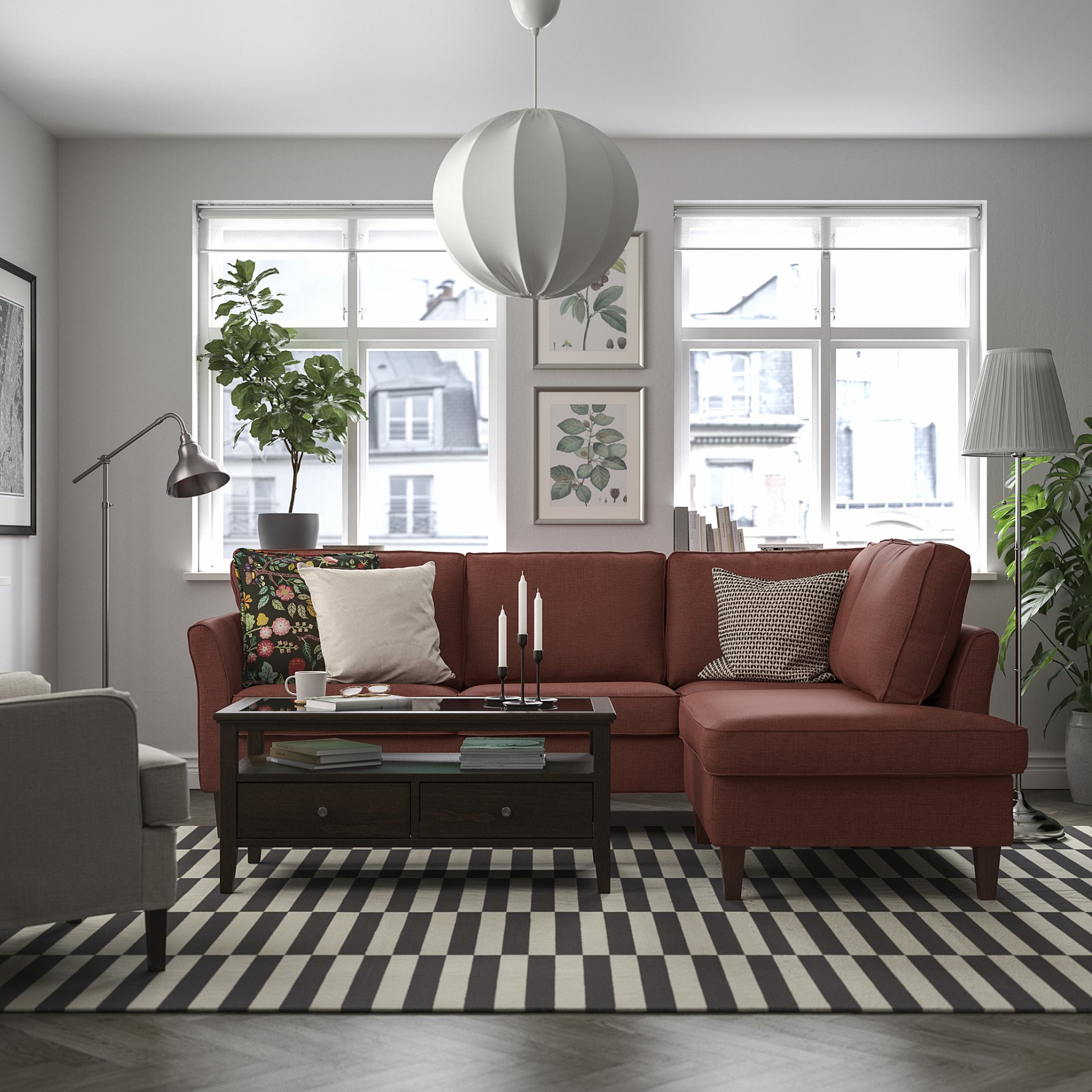 EKHOLMA, corner sofa, 4-seat with open end, 795.629.74