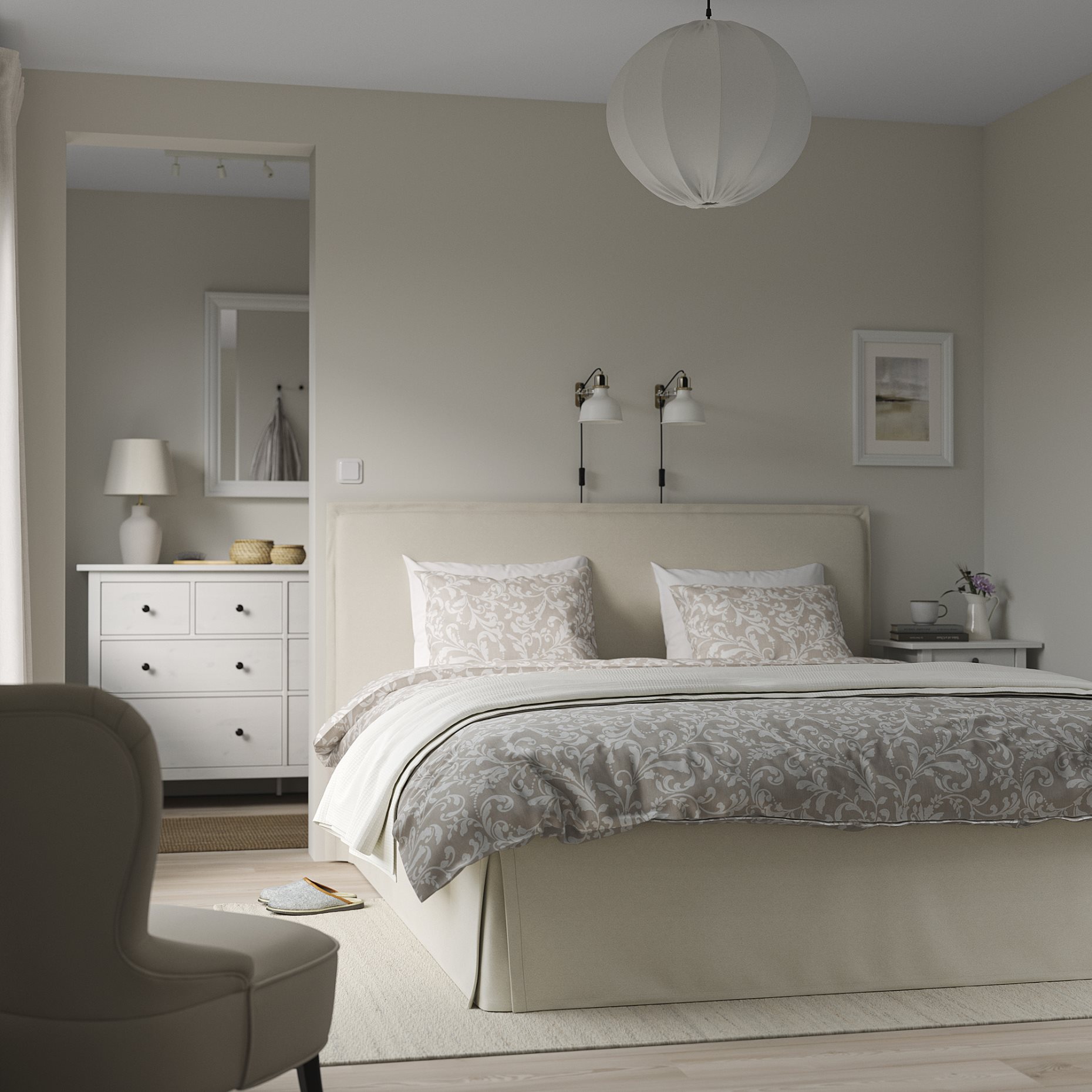 TÄRNKULLEN, upholstered bed frame, 140x200 cm, 795.643.60