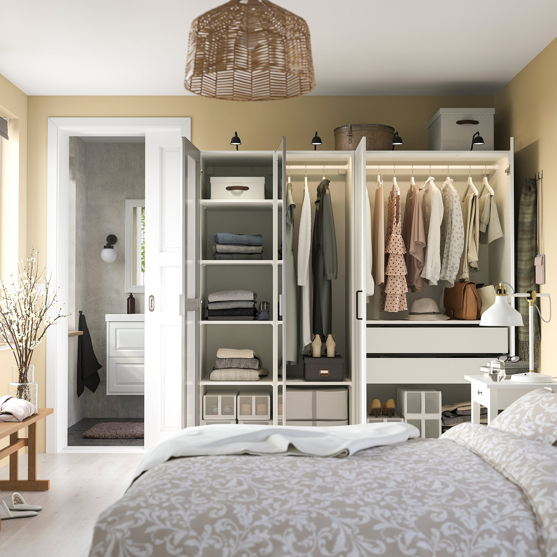 PAX/KAMMAR/GULL, συνδυασμός ντουλάπας, 200x60x201 cm, 795.725.91