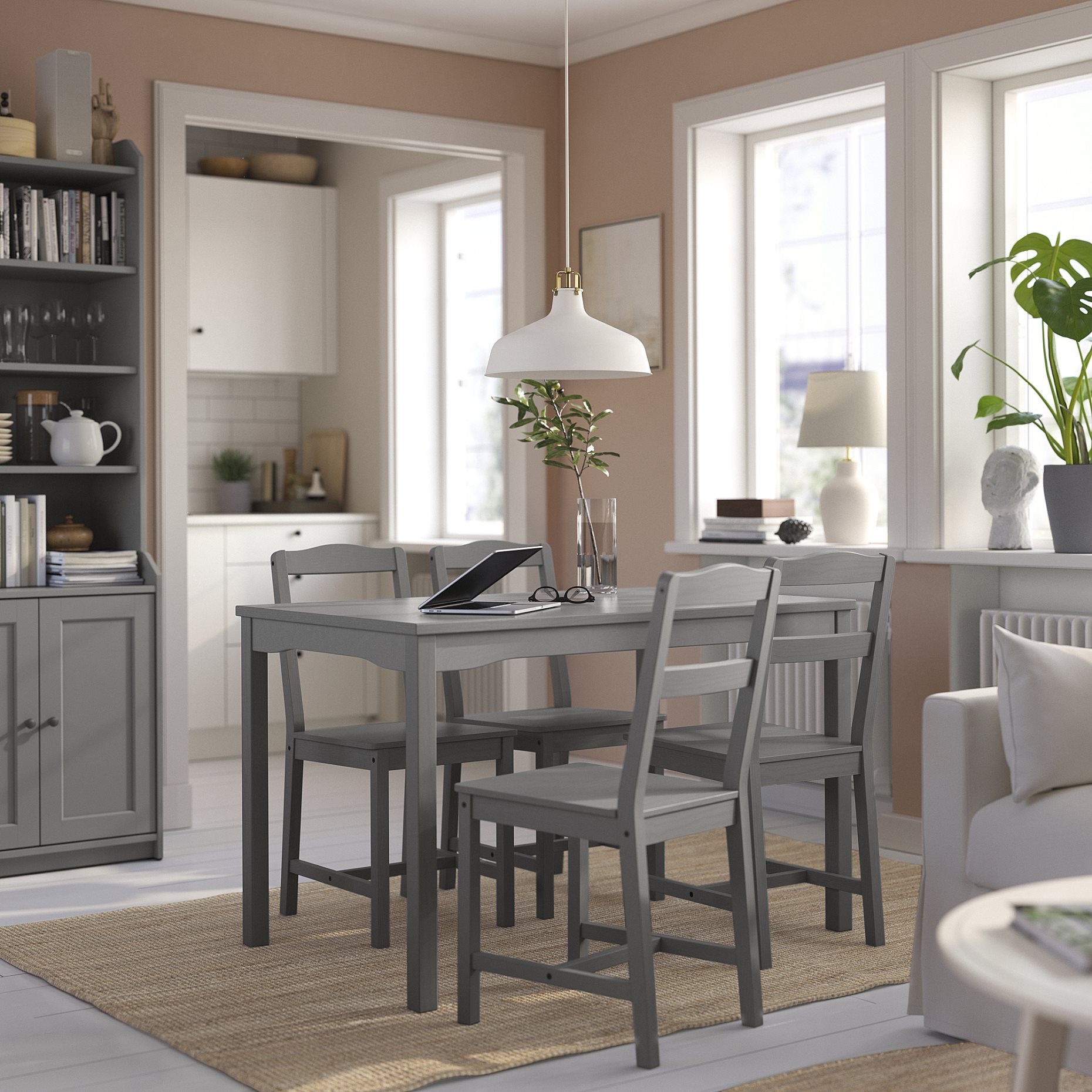 HAUGA/HAUGA, table and 4 chairs, 118x74 cm, 795.749.10