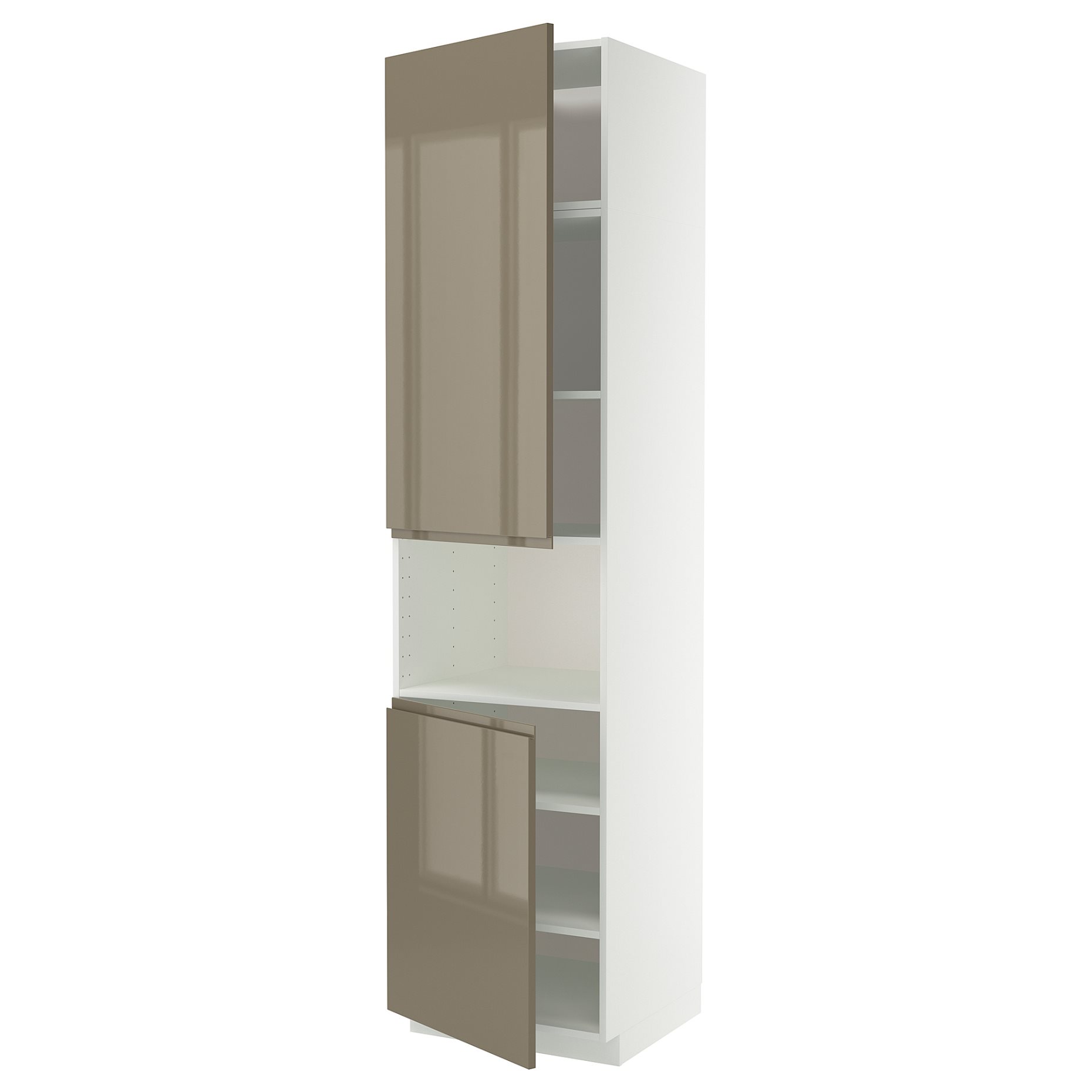 METOD, high cabinet for microwave with 2 doors/shelves, 60x60x240 cm, 795.774.66