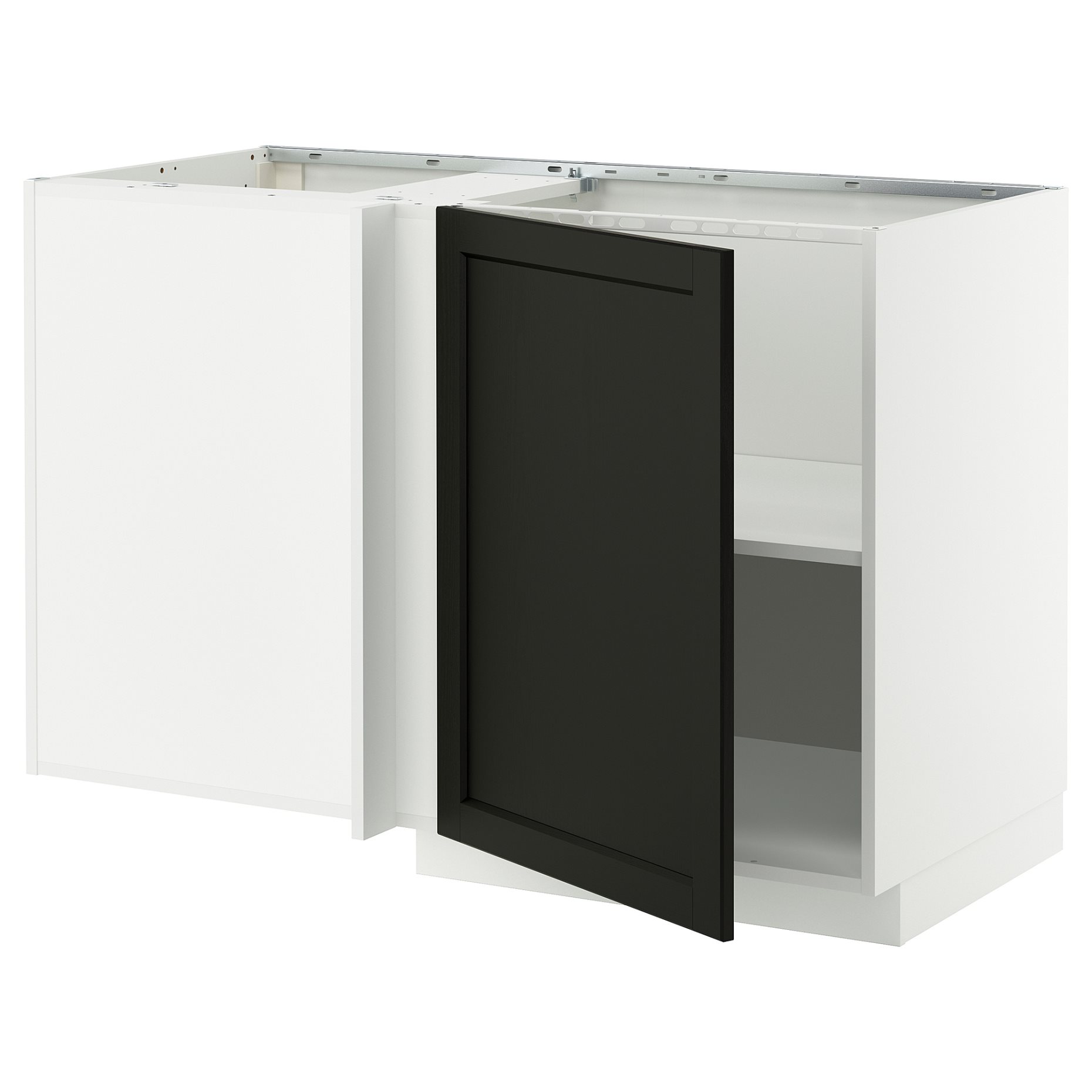 METOD, corner base cabinet with shelf, 128x68 cm, 795.850.32