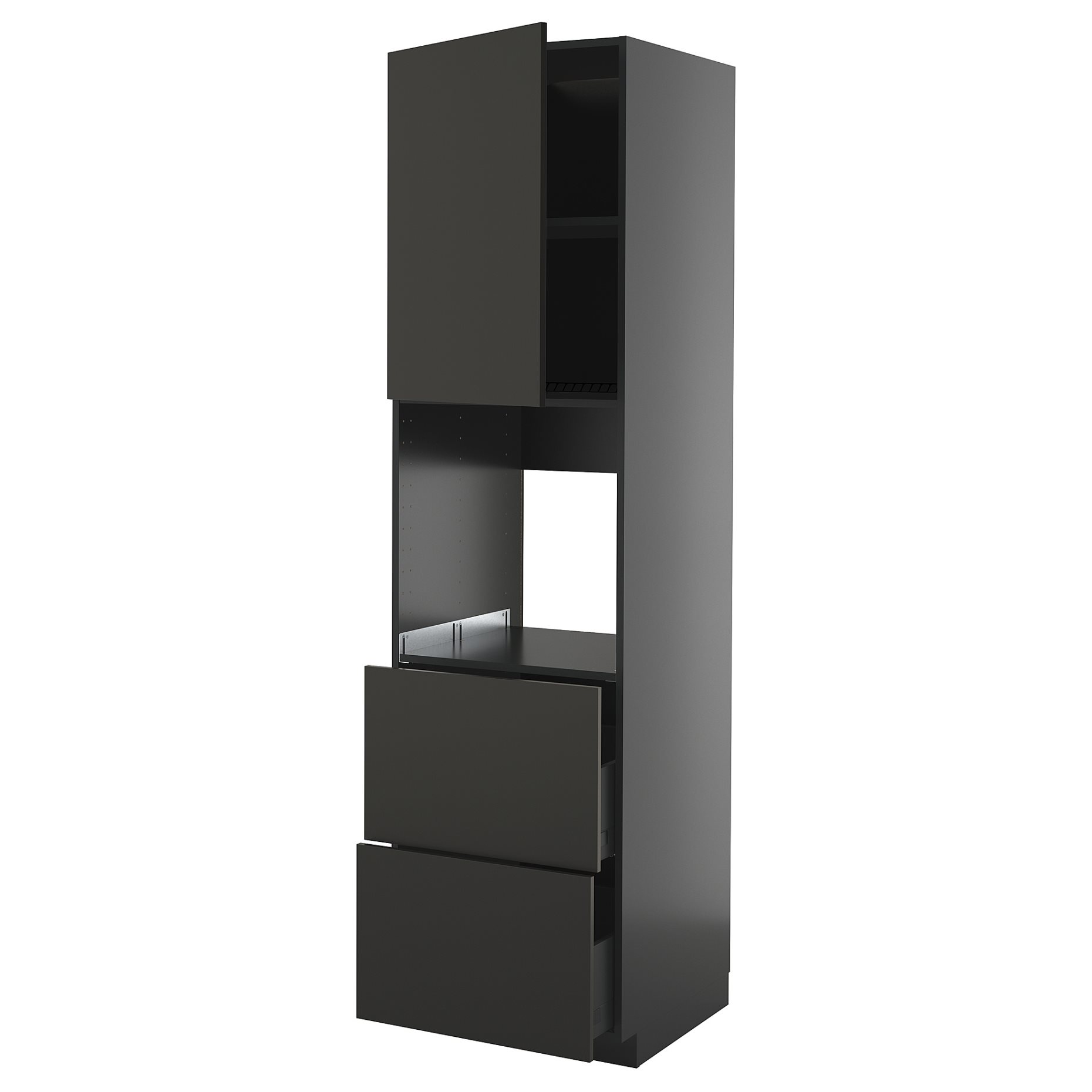 METOD/KNIVSHULT, high cabinet for oven with door/2 fronts/2 high drawers, 60x60x220 cm, 795.871.30