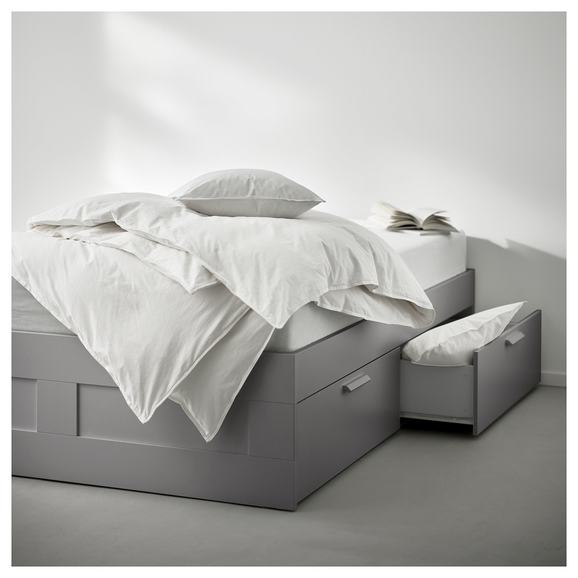 BRIMNES, bed frame with storage, 160x200 cm, 795.900.38