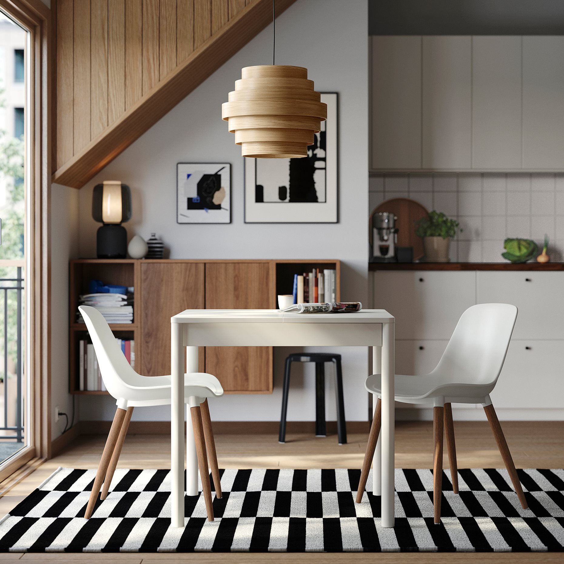 TONSTAD/GRÖNSTA, τραπέζι και 2 καρέκλες, 80/120x70 cm, 795.965.92