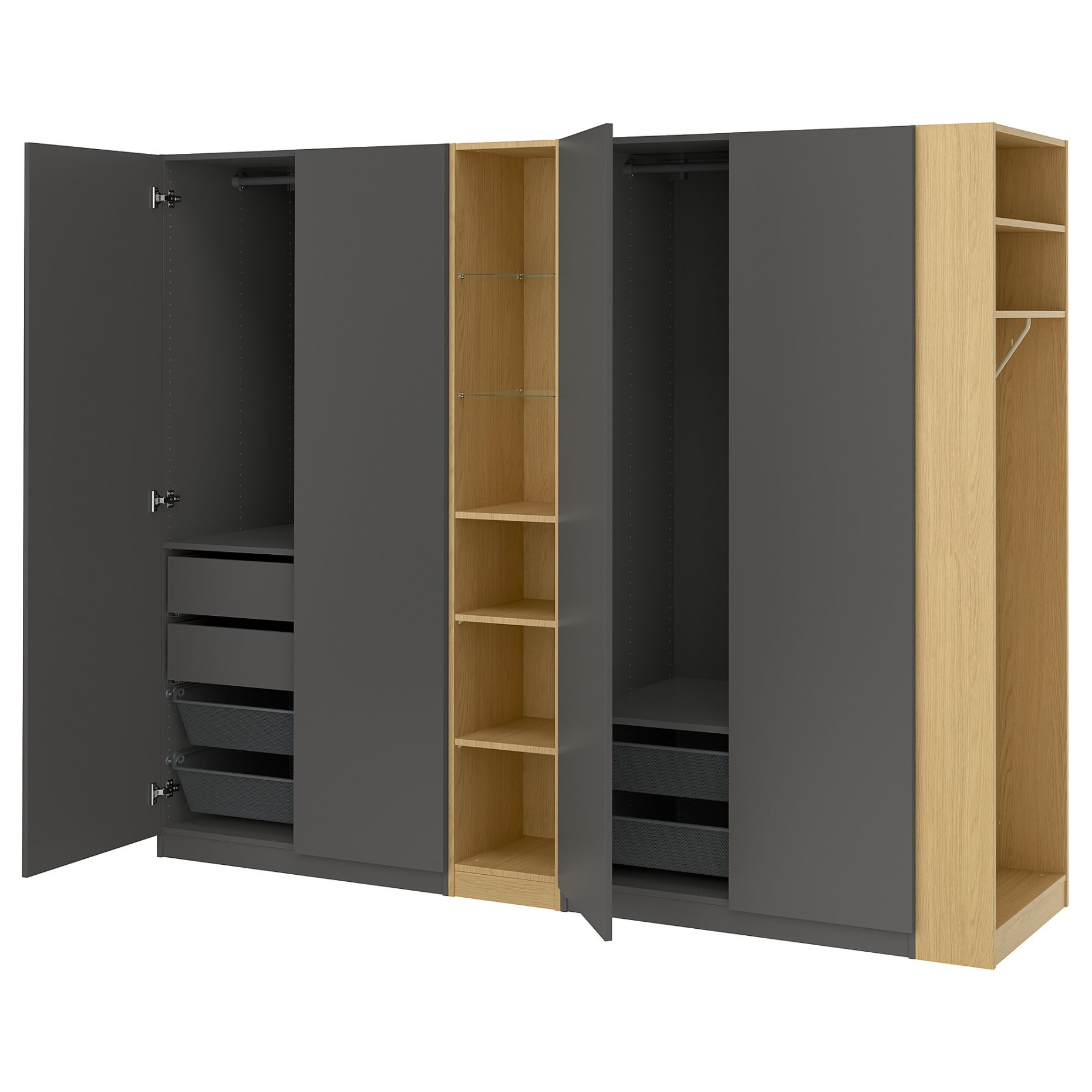 PAX/FORSAND, wardrobe combination, 255x60x201 cm, 796.073.45