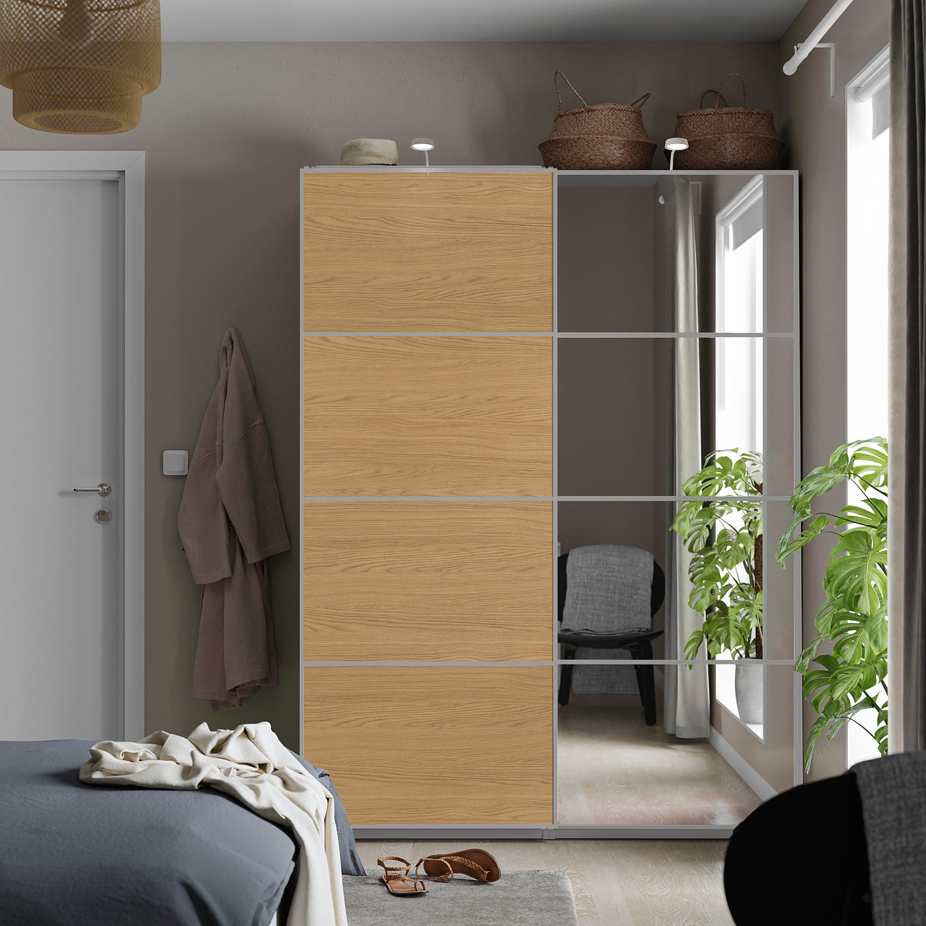 PAX, wardrobe with sliding doors, 150x66x201 cm, 796.088.54