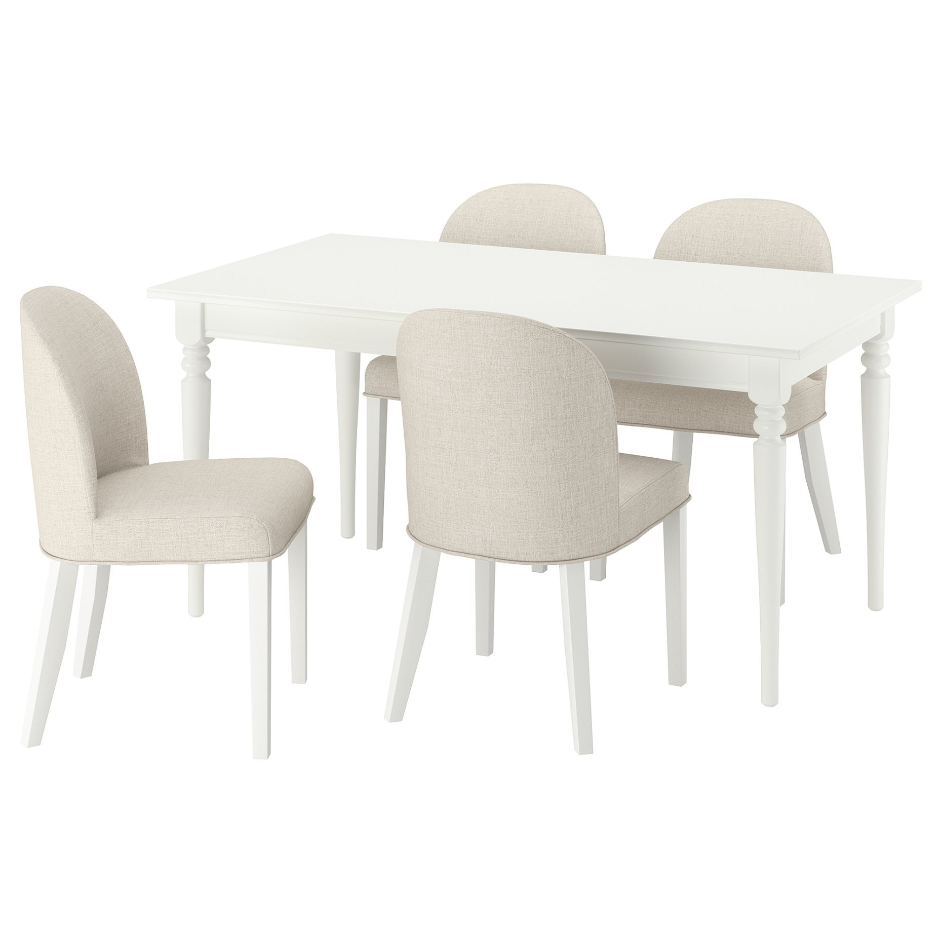 ROSENTORP, table and 4 chairs, 155/215x87 cm, 796.101.40