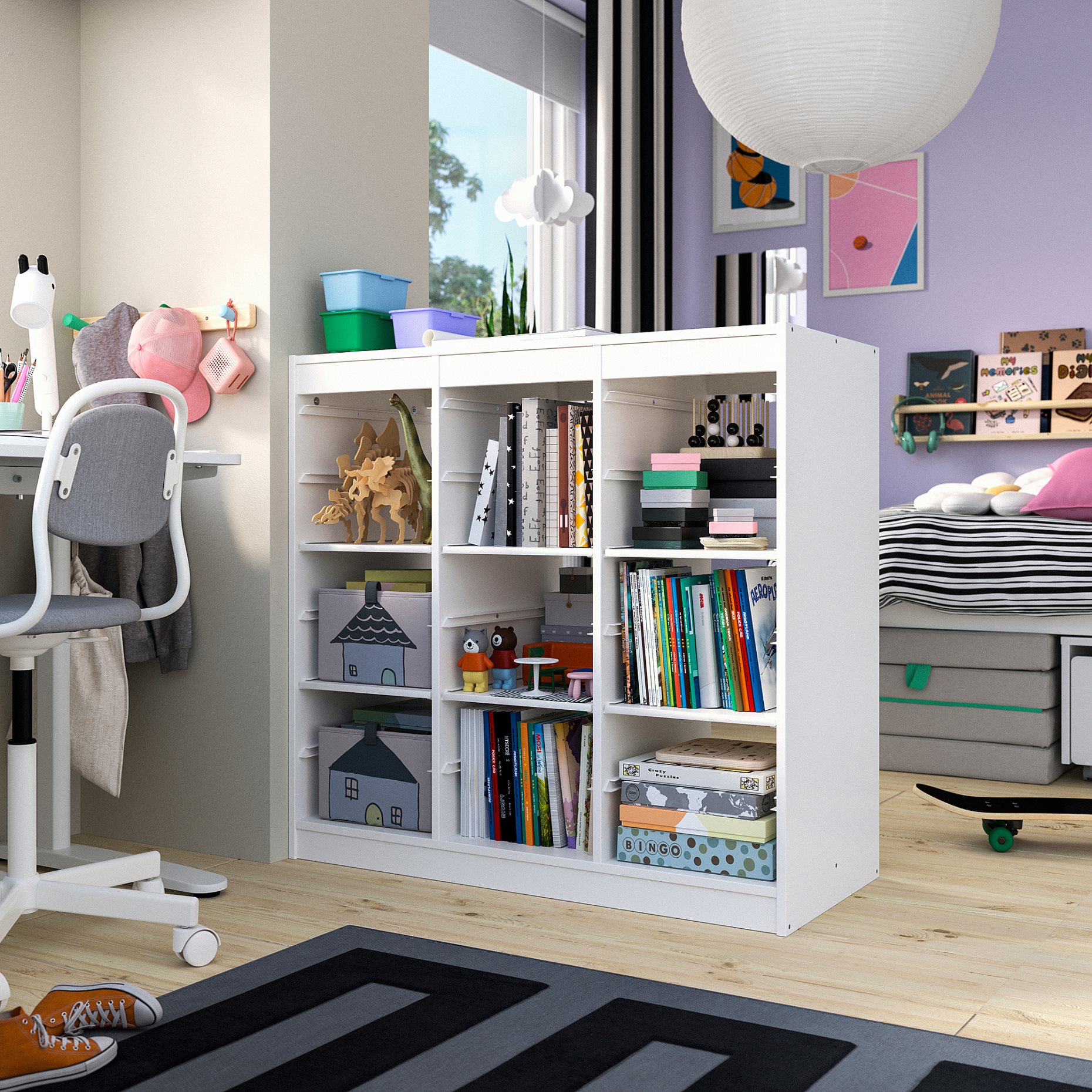 TROFAST, σύστημα αποθήκευσης με ράφια διαχωριστικό δωματίου, 99x44x94 cm, 796.131.53