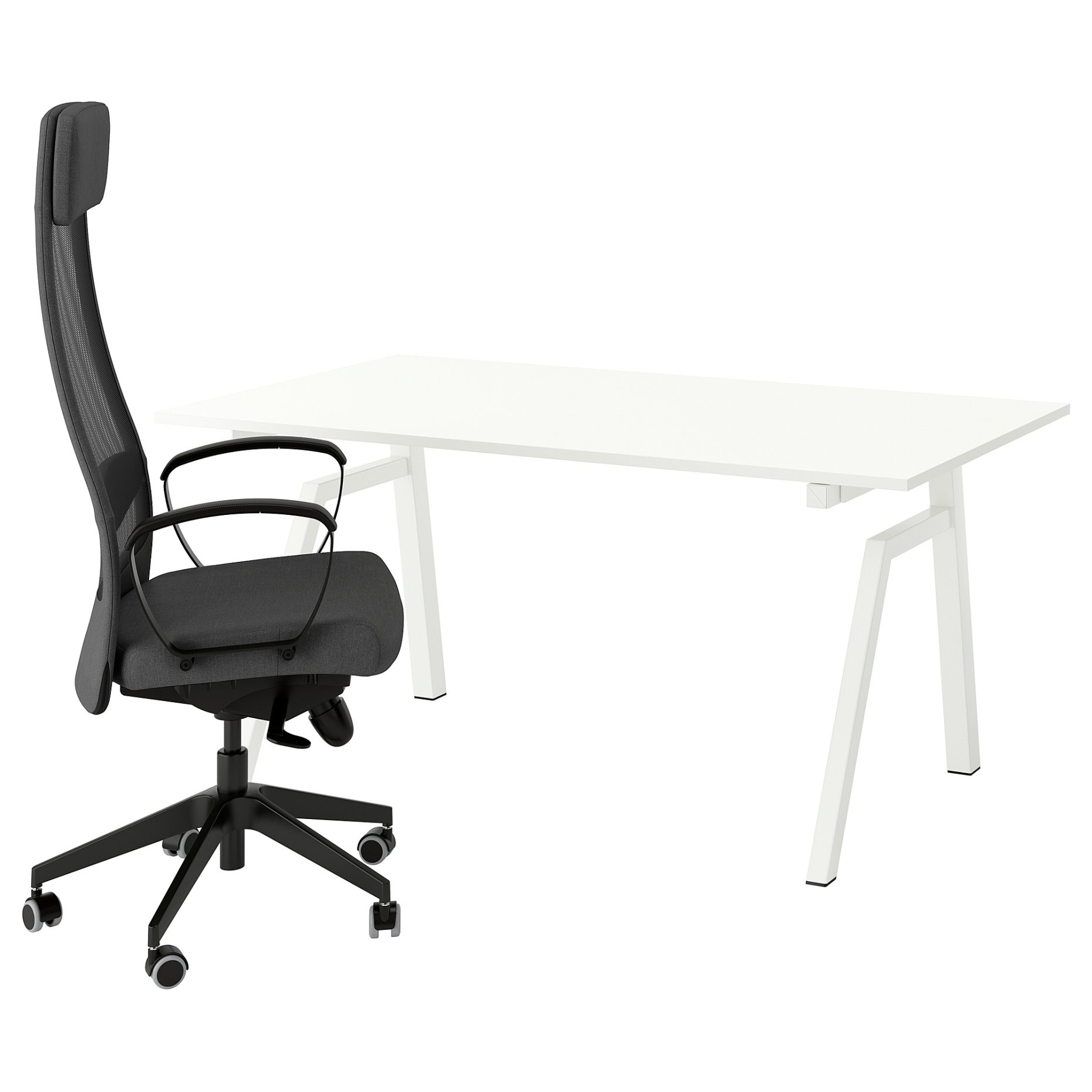 TROTTEN/MARKUS, desk and chair/electric, 160x80 cm, 796.274.09
