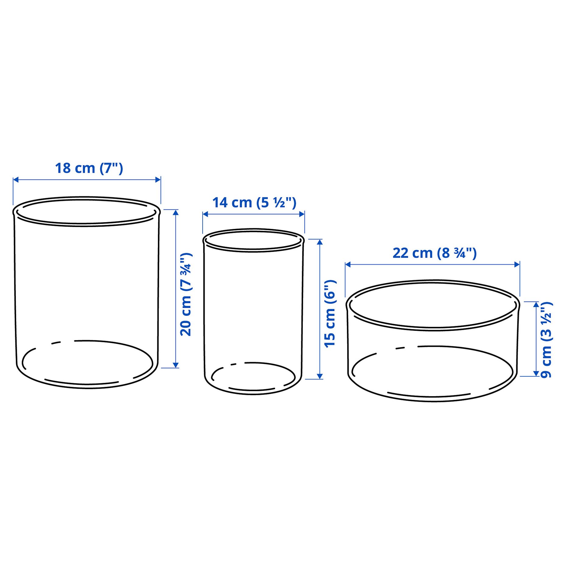 CYLINDER, βάζο/μπολ, σετ 3 τεμ., 801.750.91