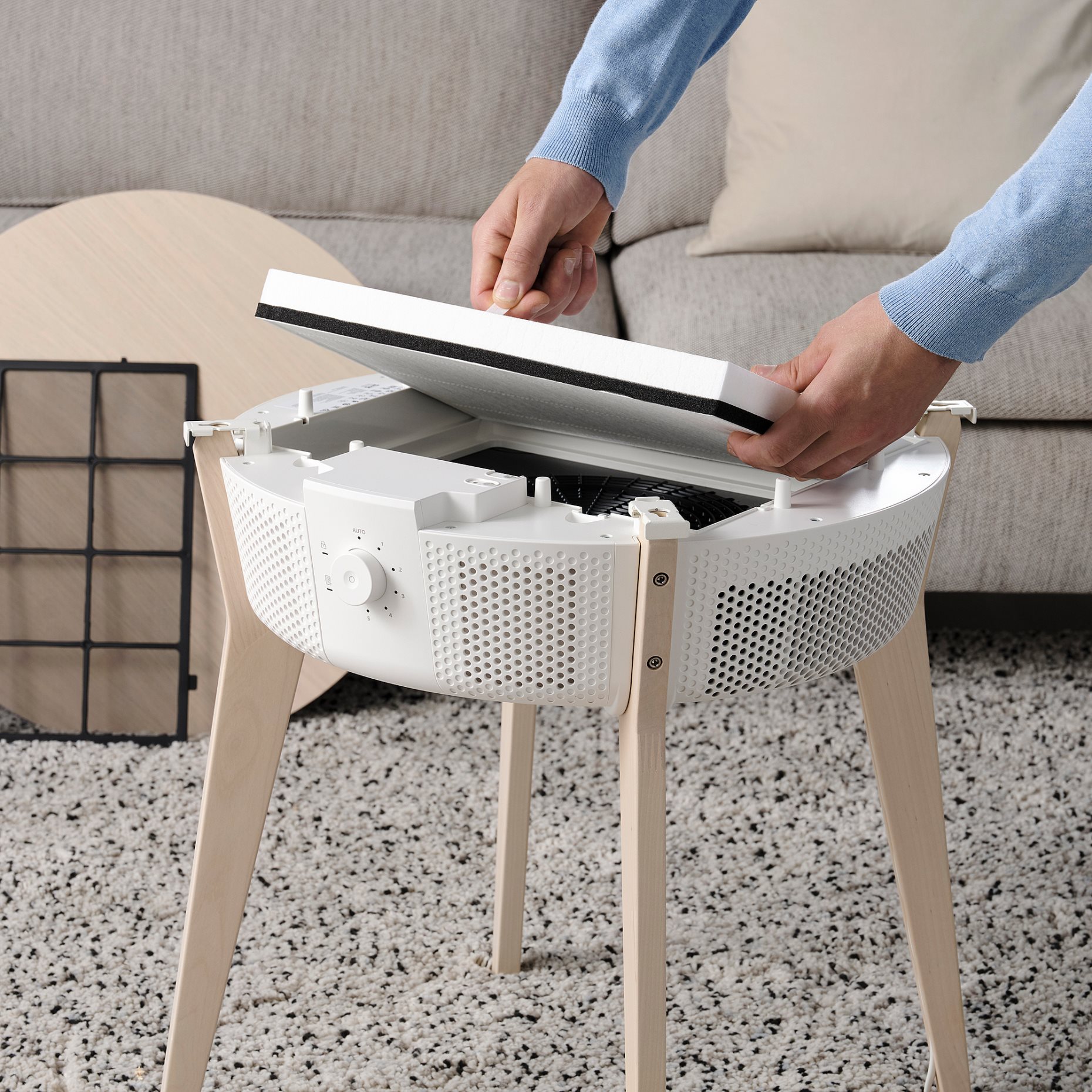 STARKVIND, table with air purifier, 804.619.45