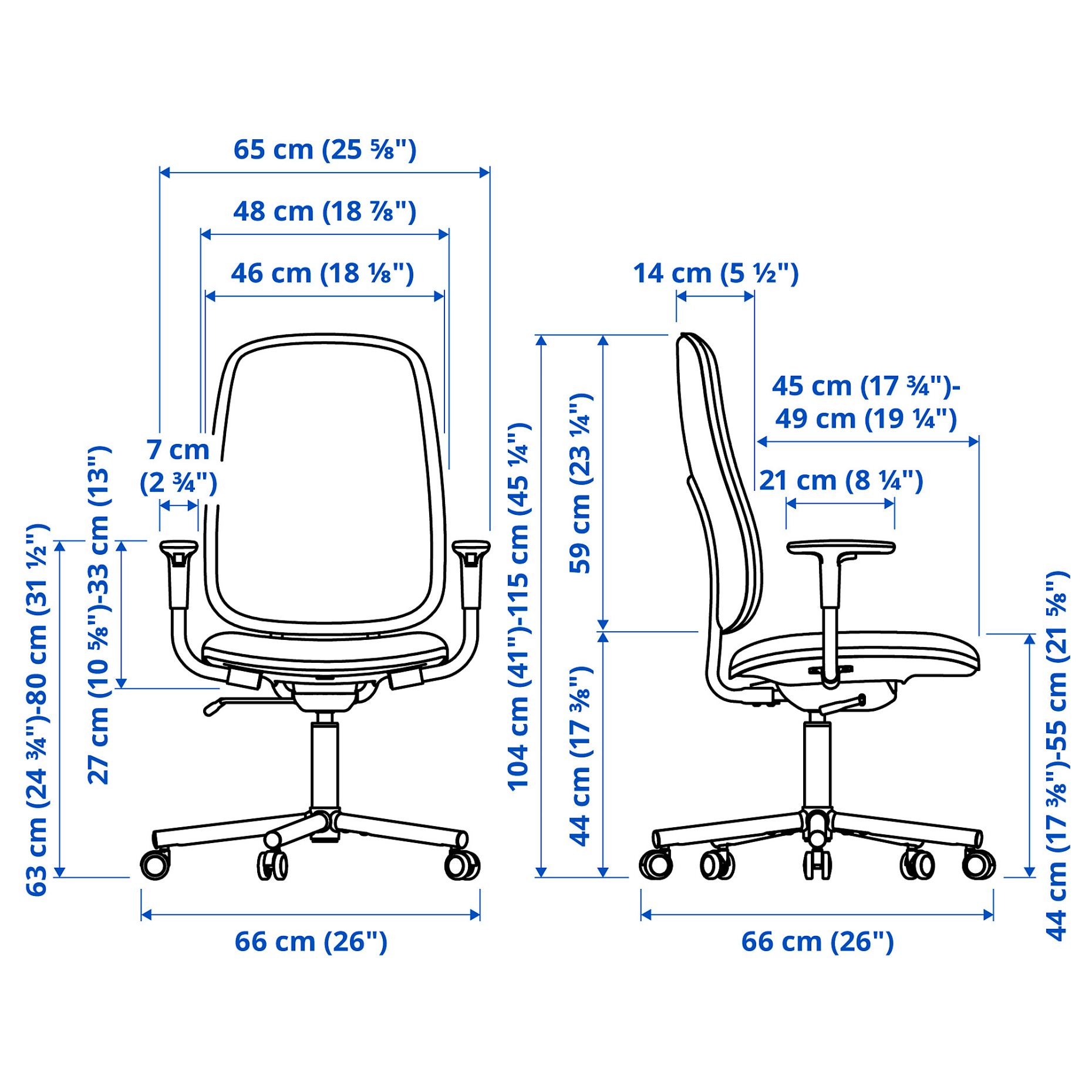 SMORKULL, office chair with armrests, 805.034.36