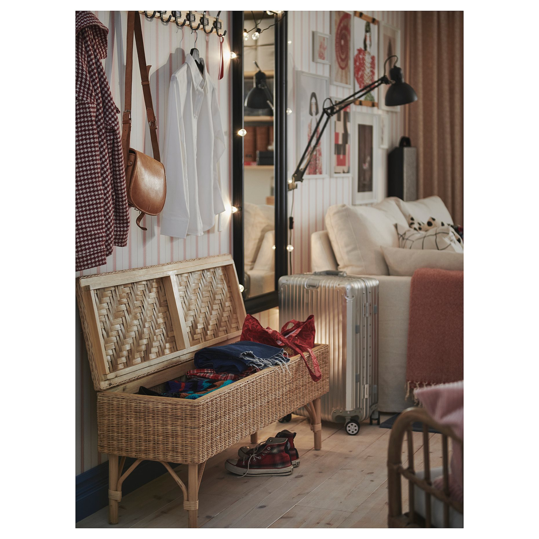 TOLKNING, παγκάκι με αποθηκευτικό χώρο/χειροποίητο, 120 cm, 805.126.57