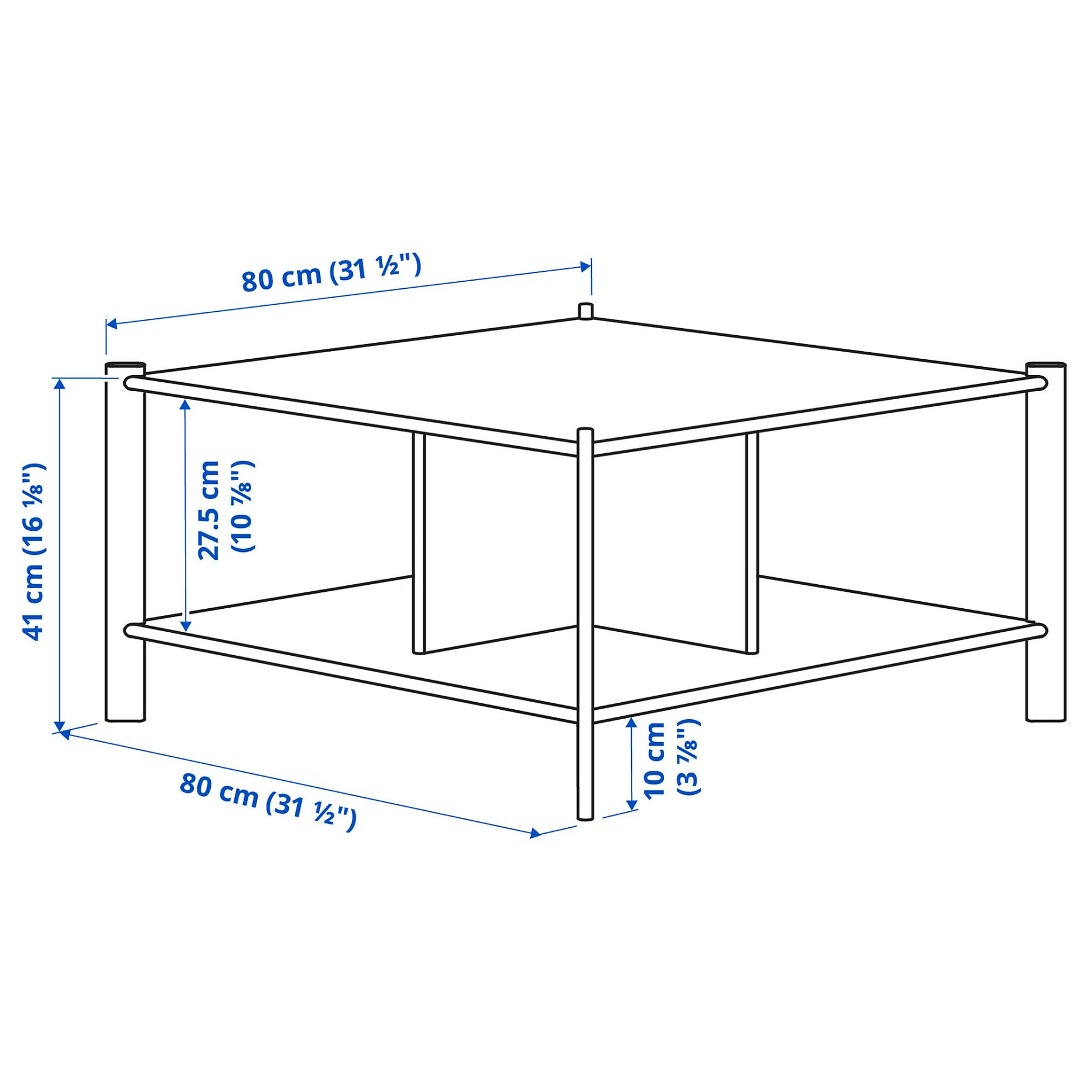 JÄTTESTA, τραπέζι μέσης, 80x80 cm, 805.219.11