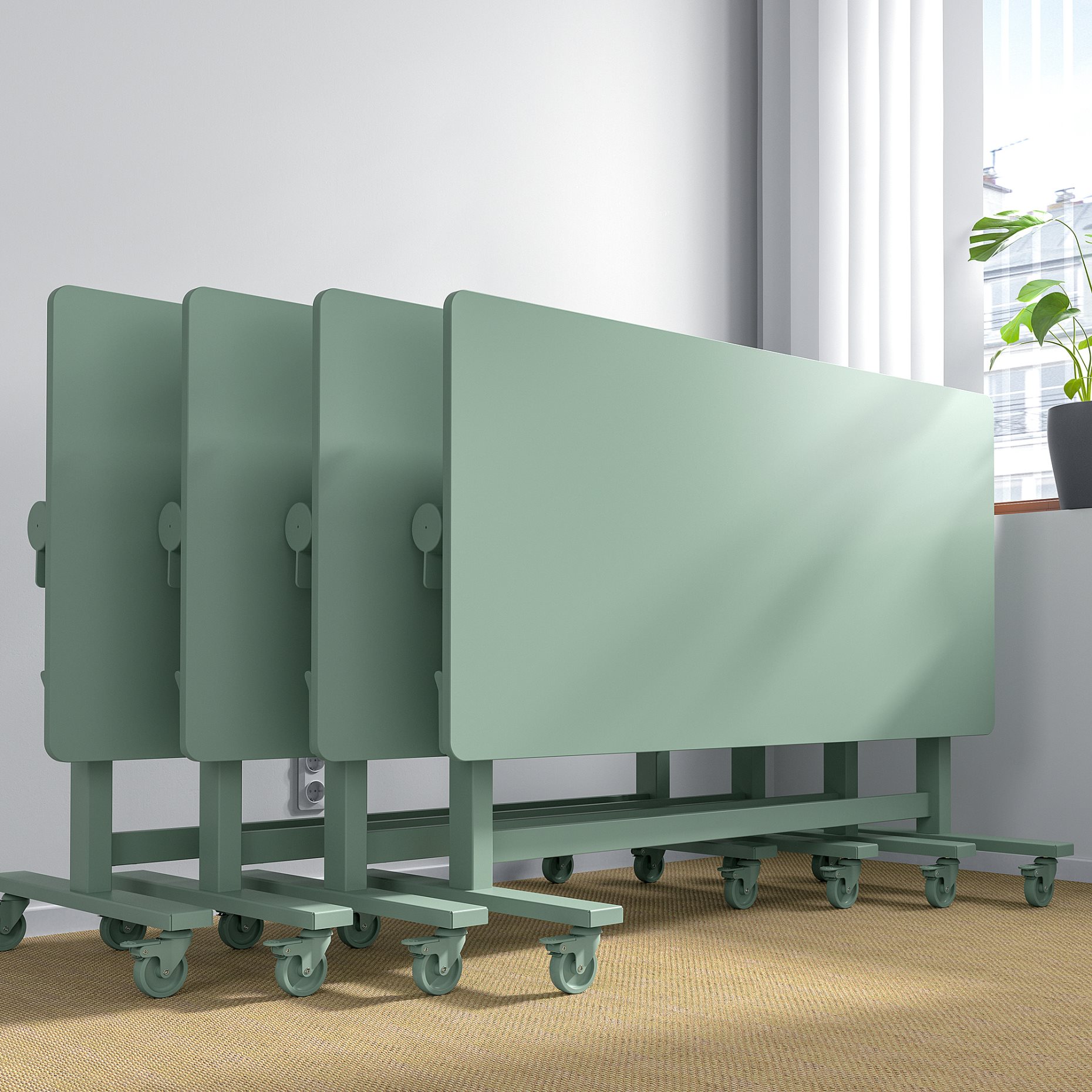 MITTZON, foldable table with castors, 140x70 cm, 805.279.51
