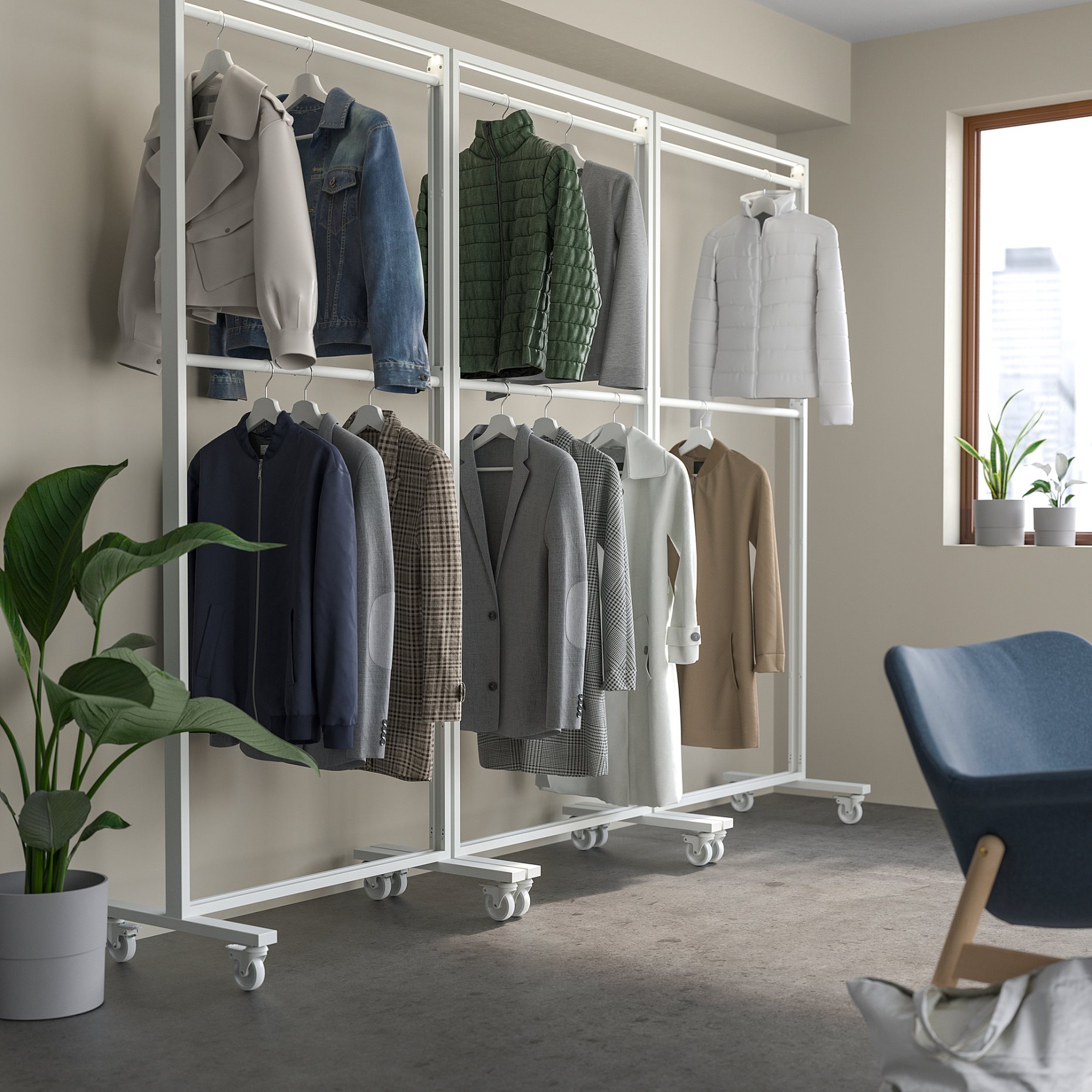 MITTZON, ράγα ρούχων για σκελετό με ρόδες, 80 cm, 805.286.39