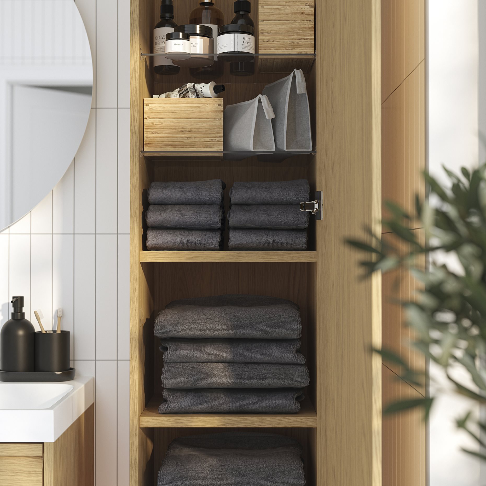 ANGSJON, high cabinet with door, 40x35x195 cm, 805.350.79
