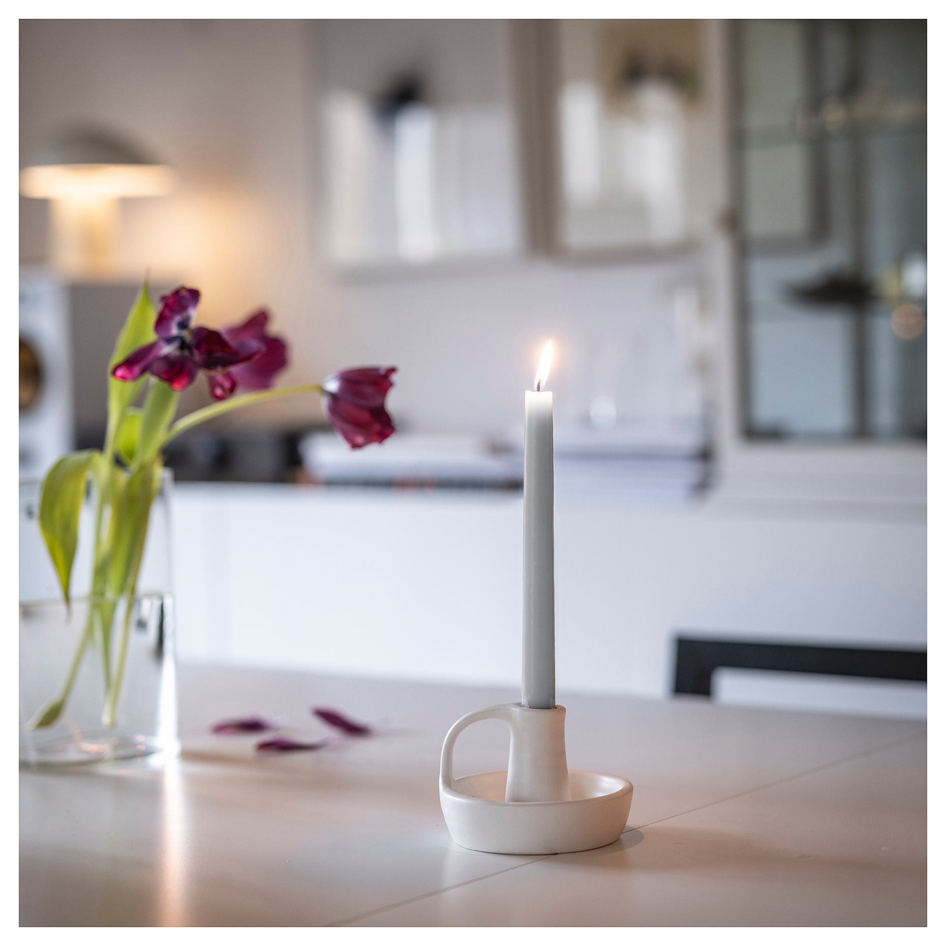 KLOKHET, unscented candle/8 pack, 25 cm, 805.381.29