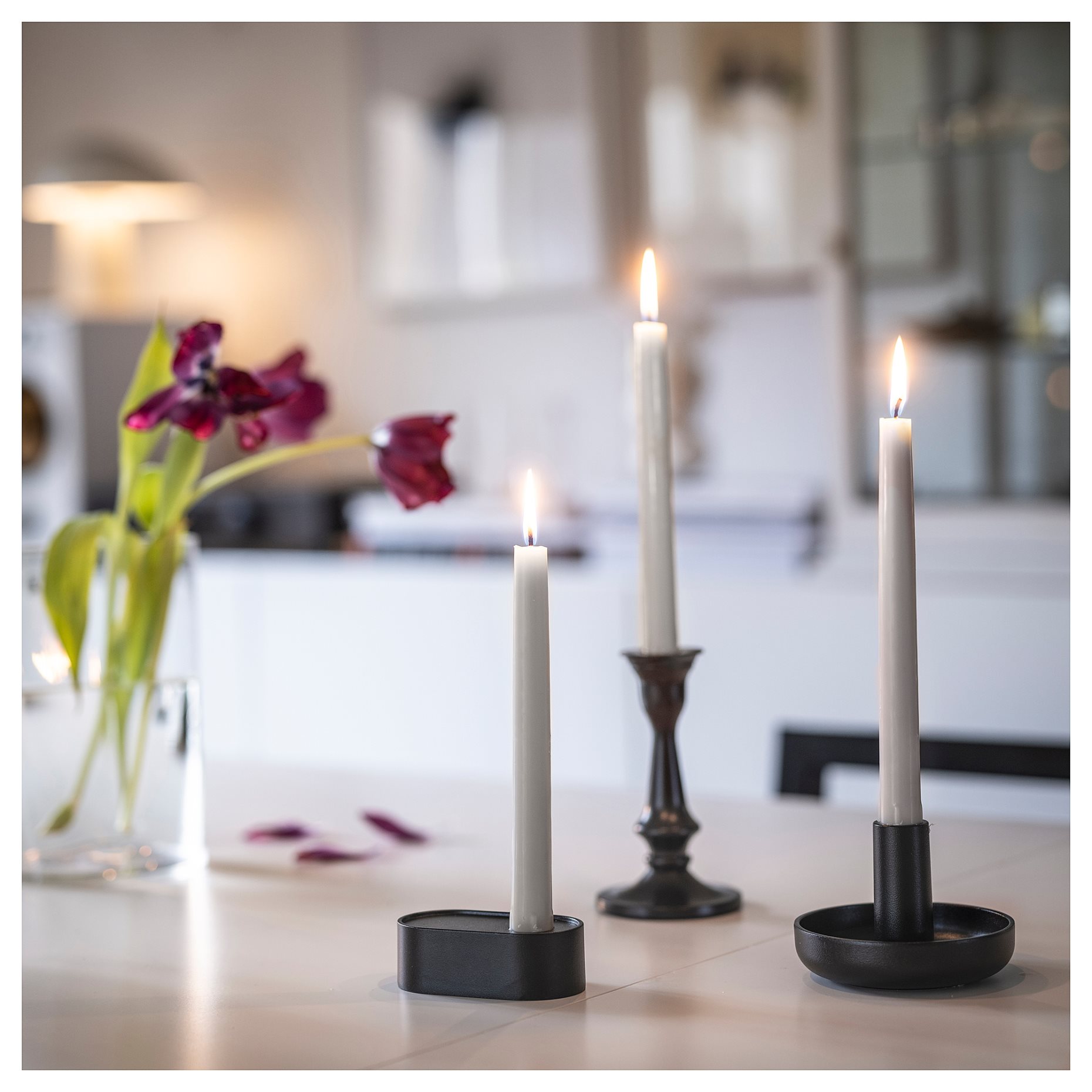 KLOKHET, unscented candle/8 pack, 25 cm, 805.381.29