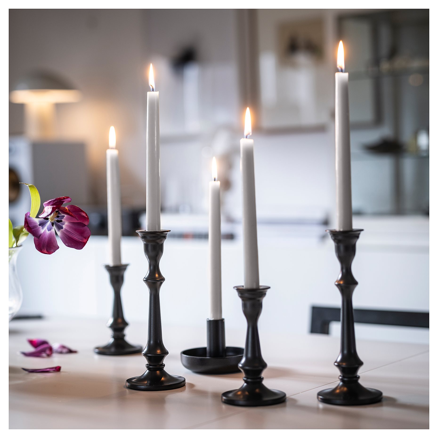 KLOKHET, unscented candle/8 pack, 25 cm, 805.381.29