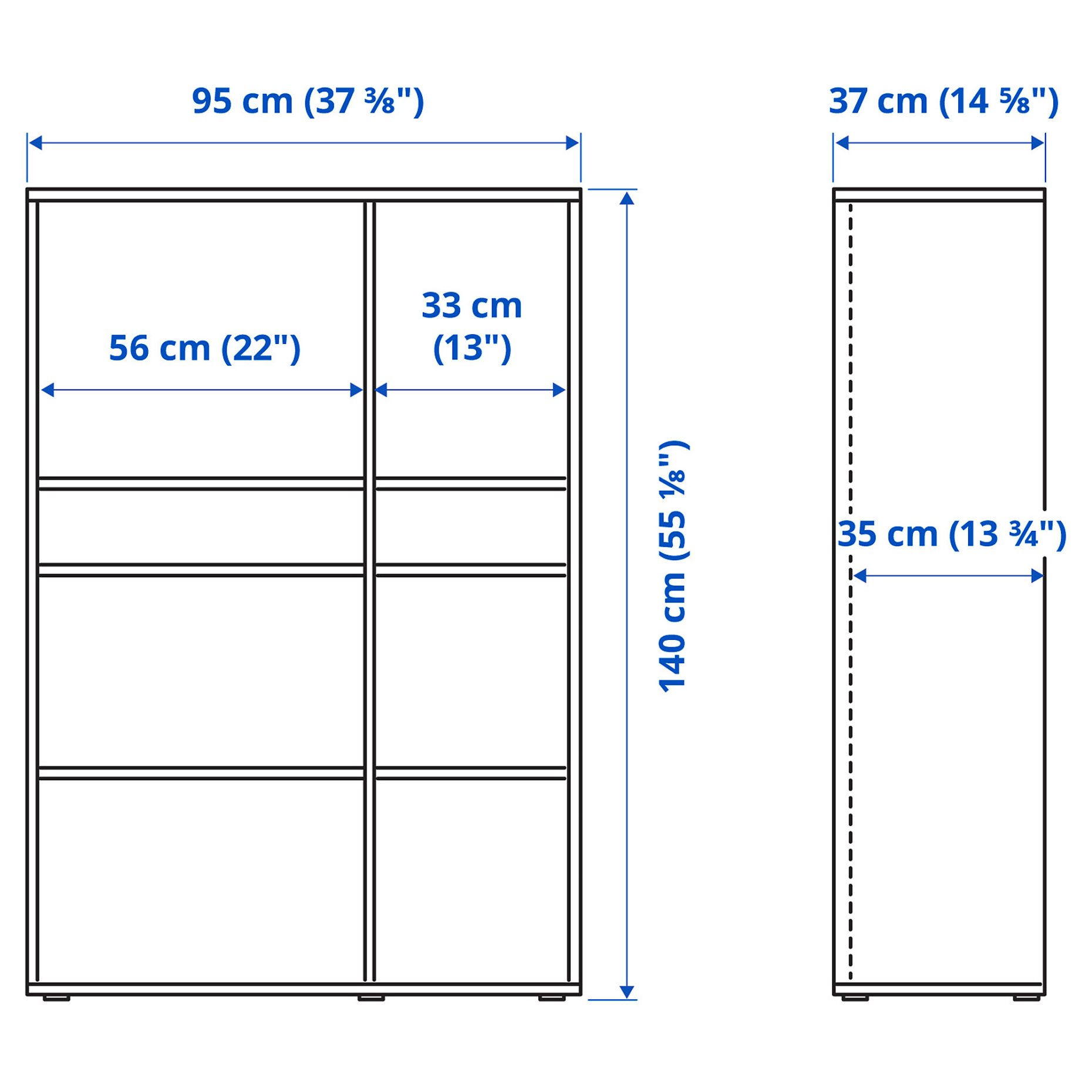 VIHALS, shelving unit with 6 shelves, 95x37x140 cm, 805.429.18