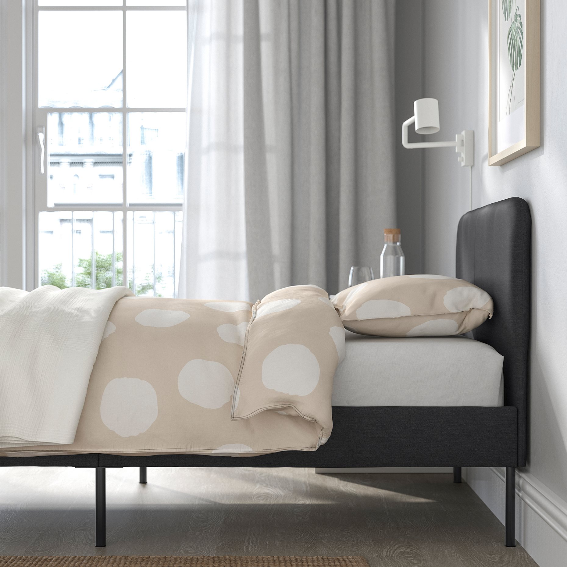 SLATTUM, upholstered bed frame, 90x200 cm, 805.712.51