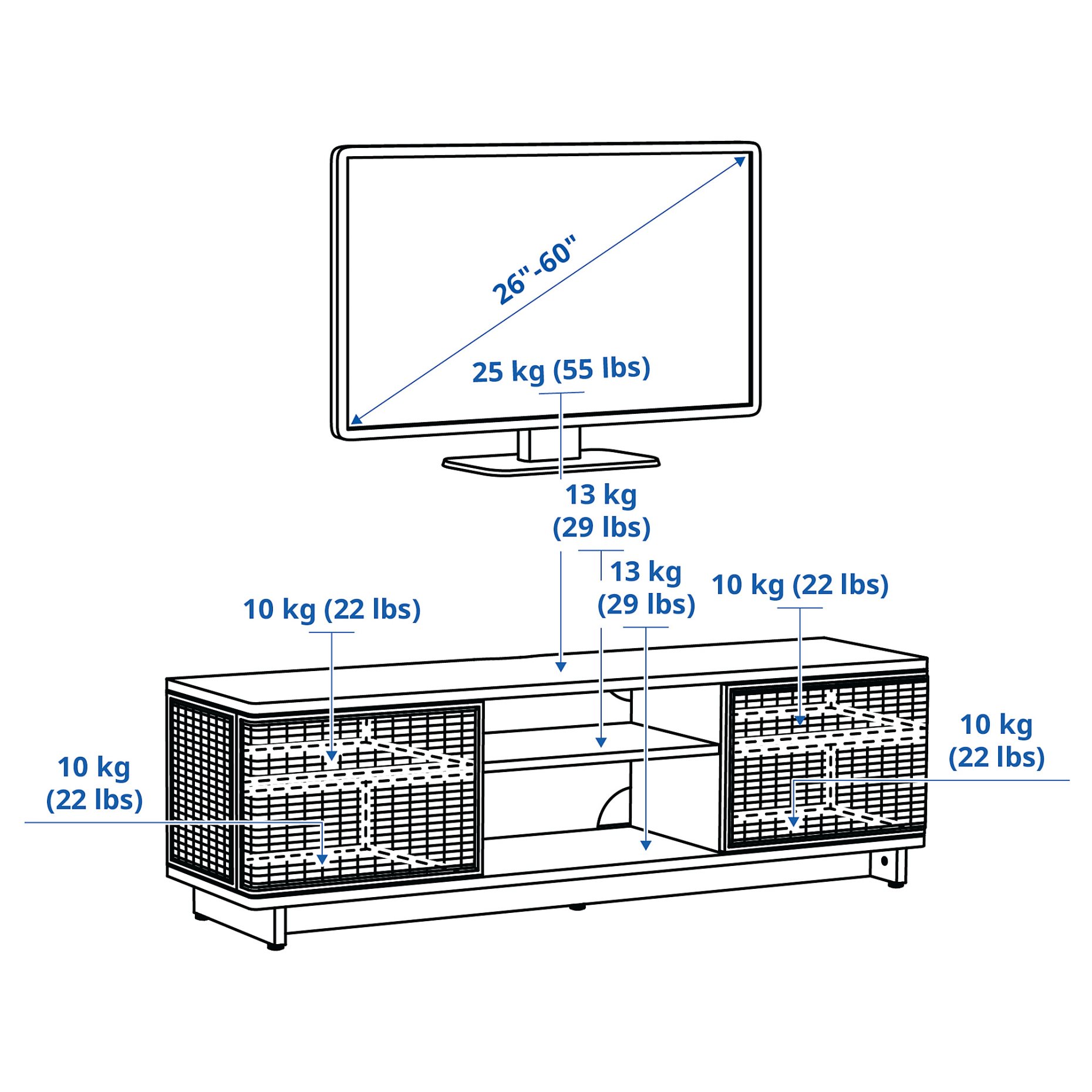 FRYKSAS, έπιπλο TV, 157x41x49 cm, 805.740.99