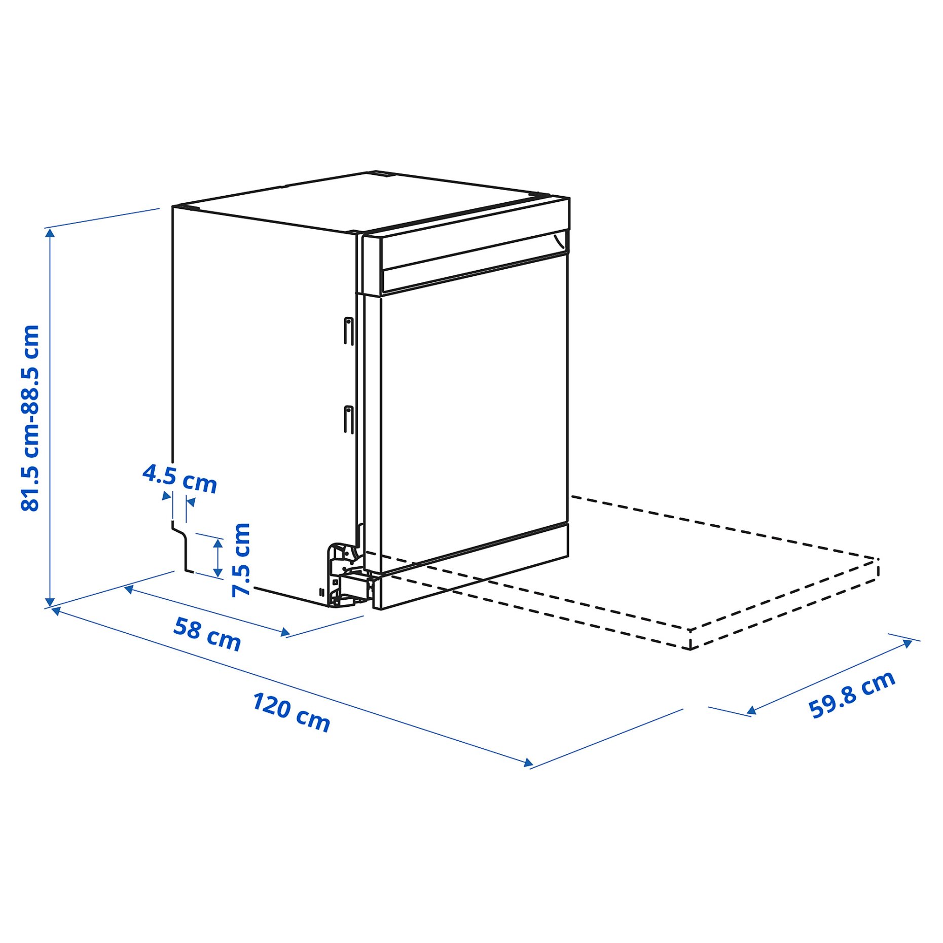 SÖDERBODA, εντοιχιζόμενο πλυντήριο πιάτων IKEA 500, 60 cm, 805.767.48