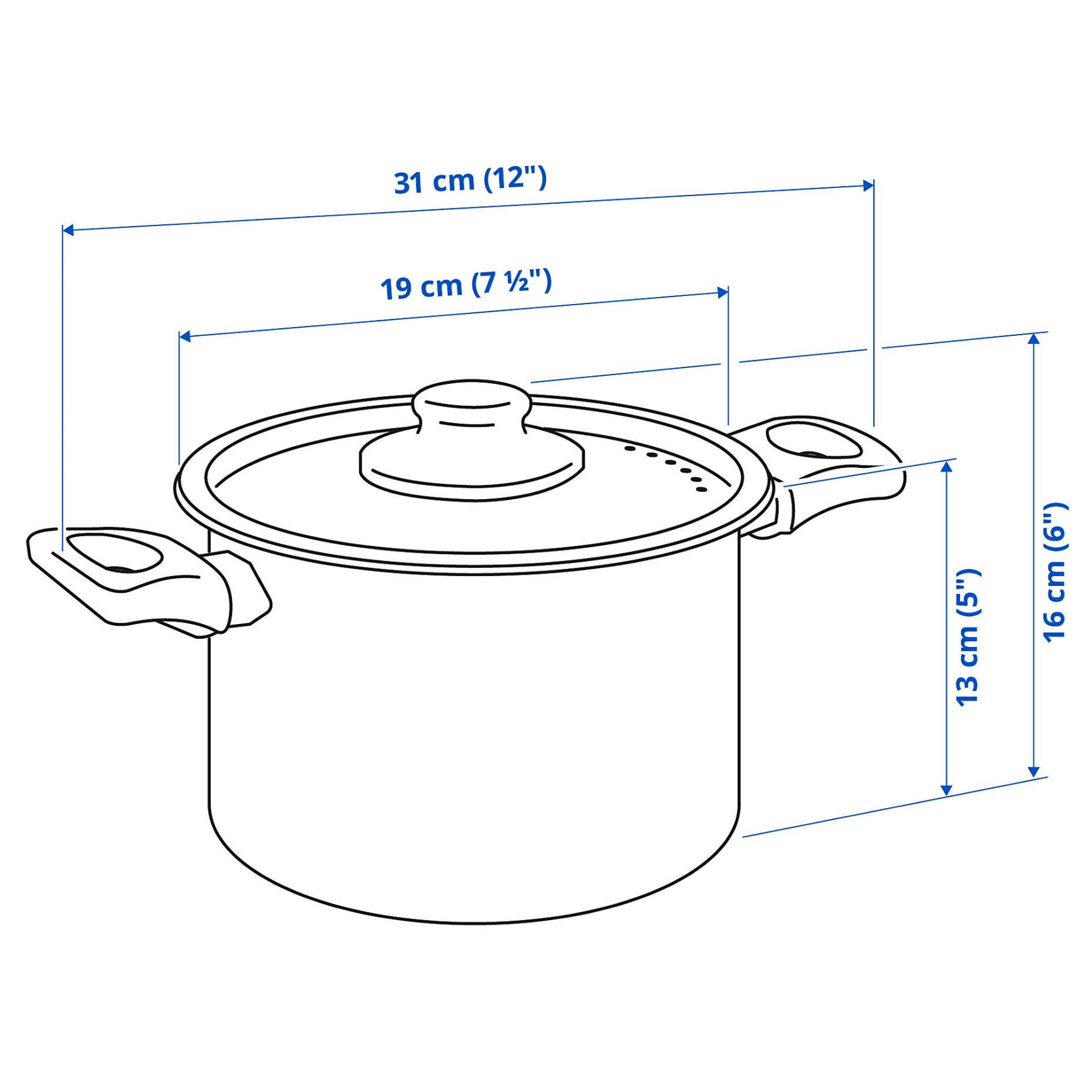 HEMLAGAD, pot with lid non-stick coating, 3 l, 805.809.05