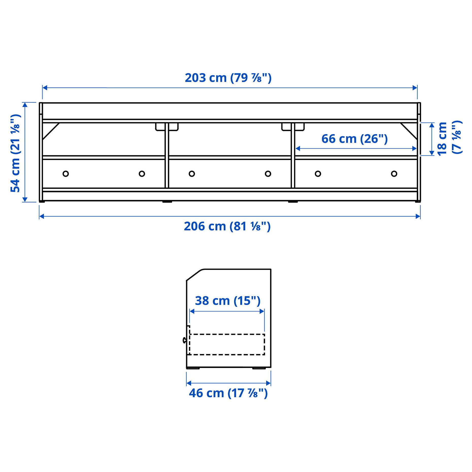 HAUGA, έπιπλο TV, 206x46x54 cm, 805.933.85
