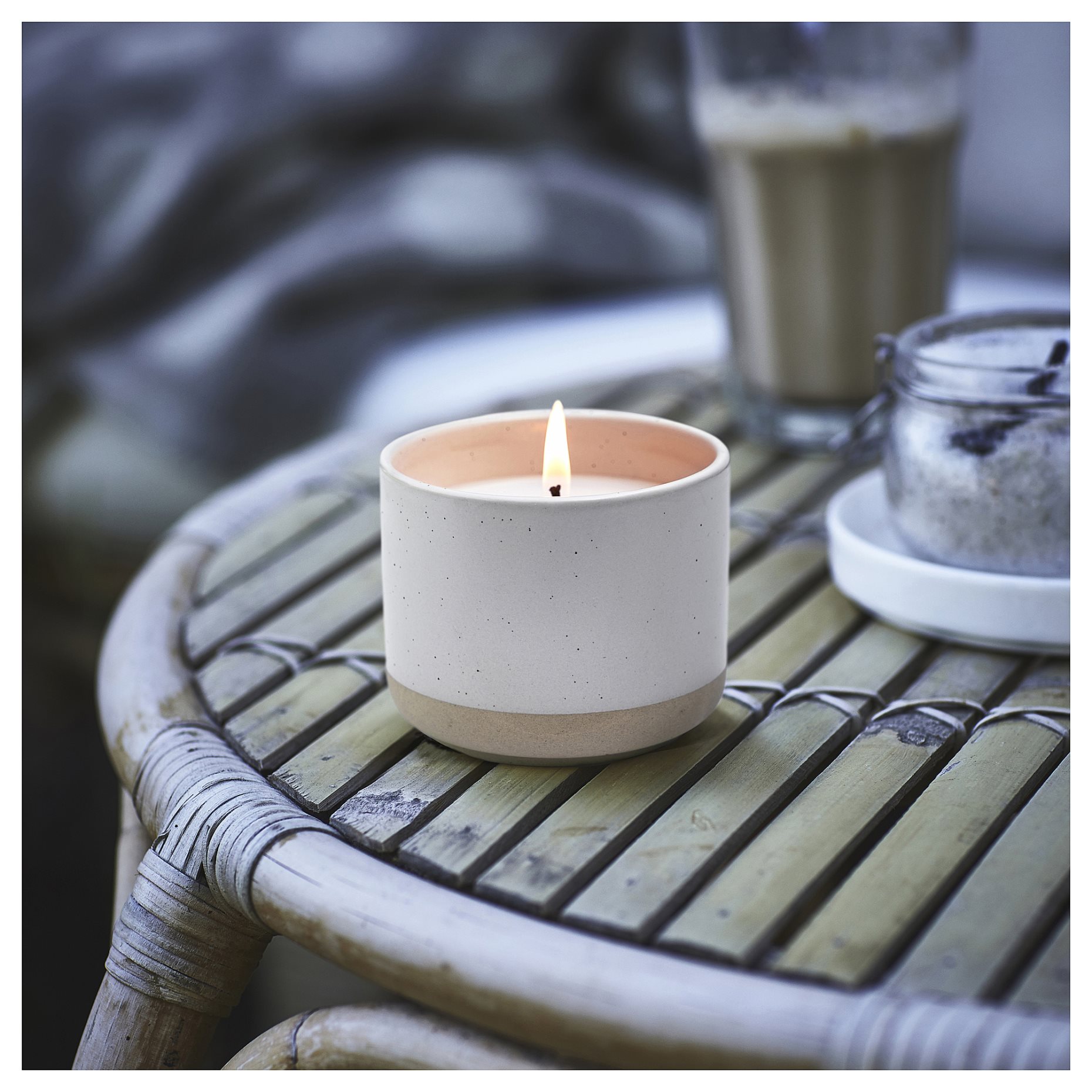 JÄMLIK, αρωματικό κερί σε κεραμικό βάζο/βανίλια, 25 ώρες, 805.943.04