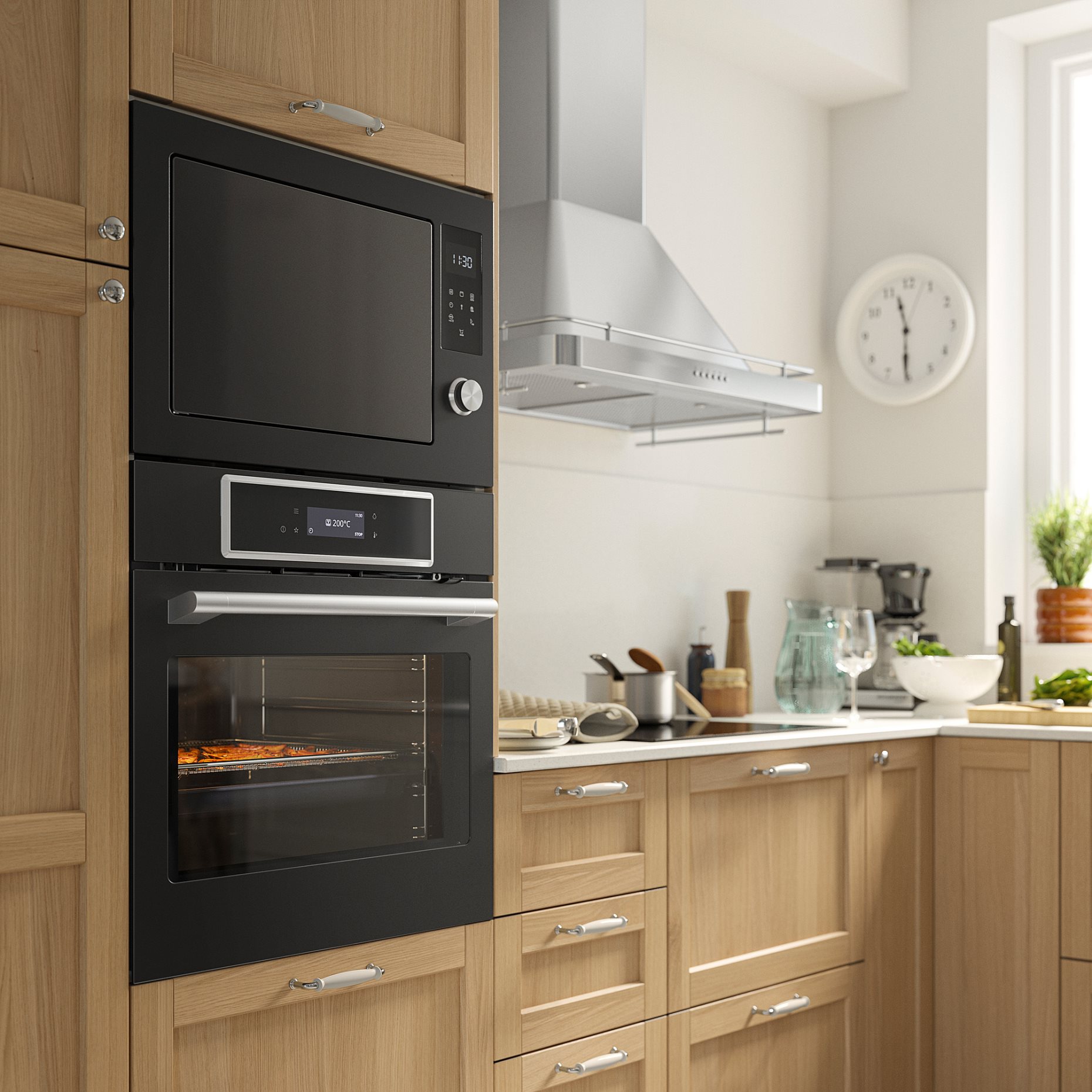 STENABY, φούρνος με αερόθερμο/λειτουργία air fry/πυρολυτικό, IKEA 700, 806.002.20