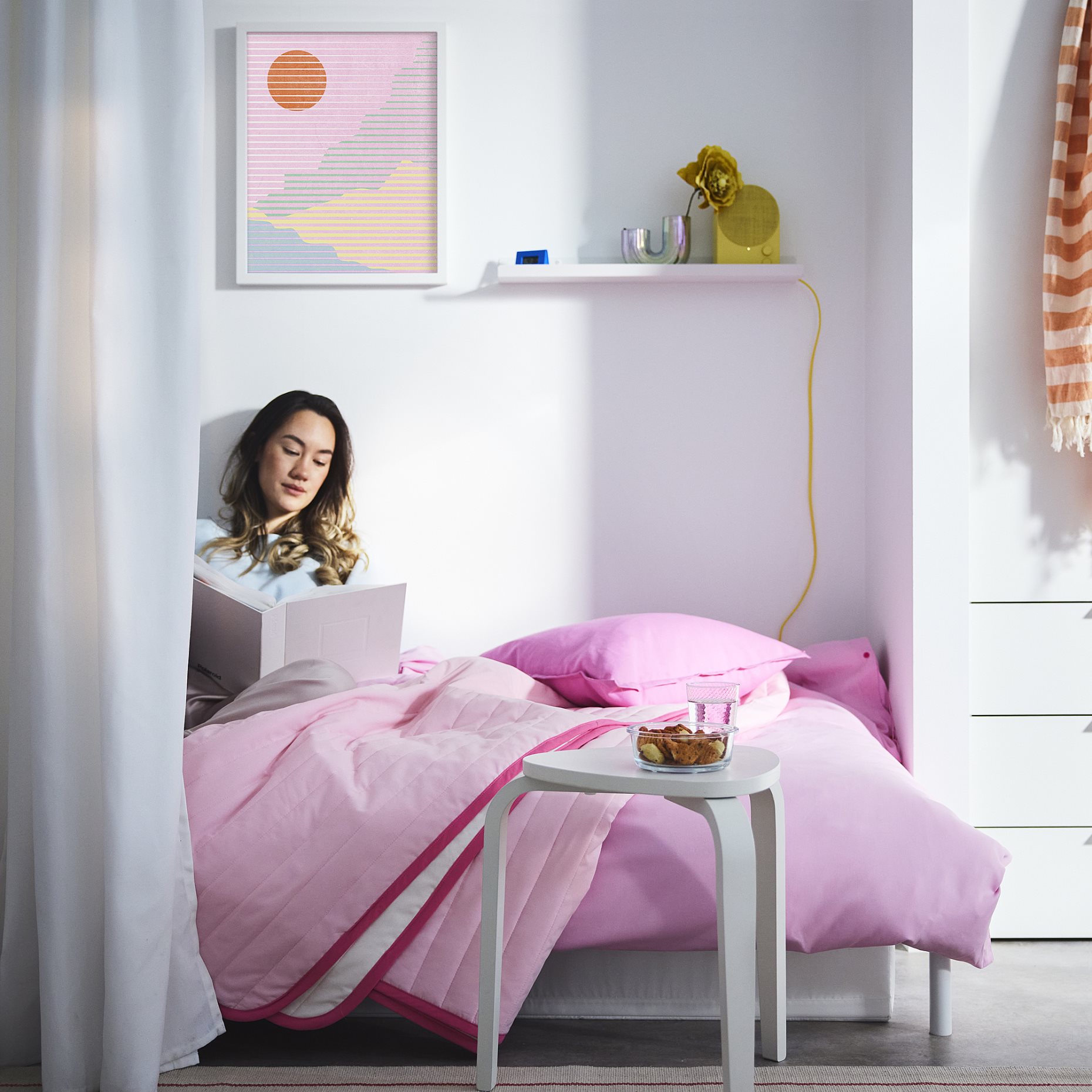 RODALM, frame with poster/striped sunset, 40x50 cm, 806.021.44