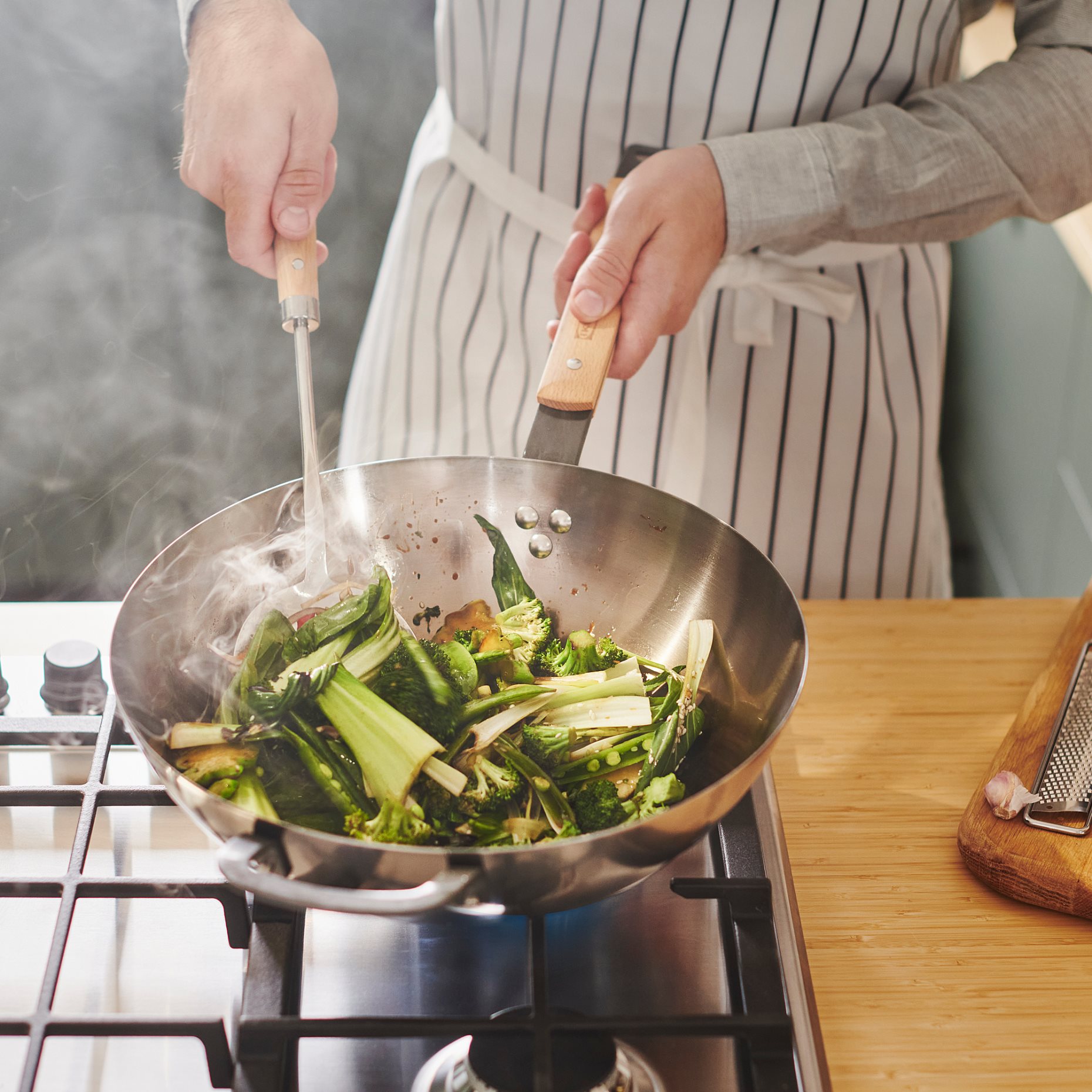 VARDAGEN, τηγάνι γουόκ με καπάκι, 32 cm, 806.048.45