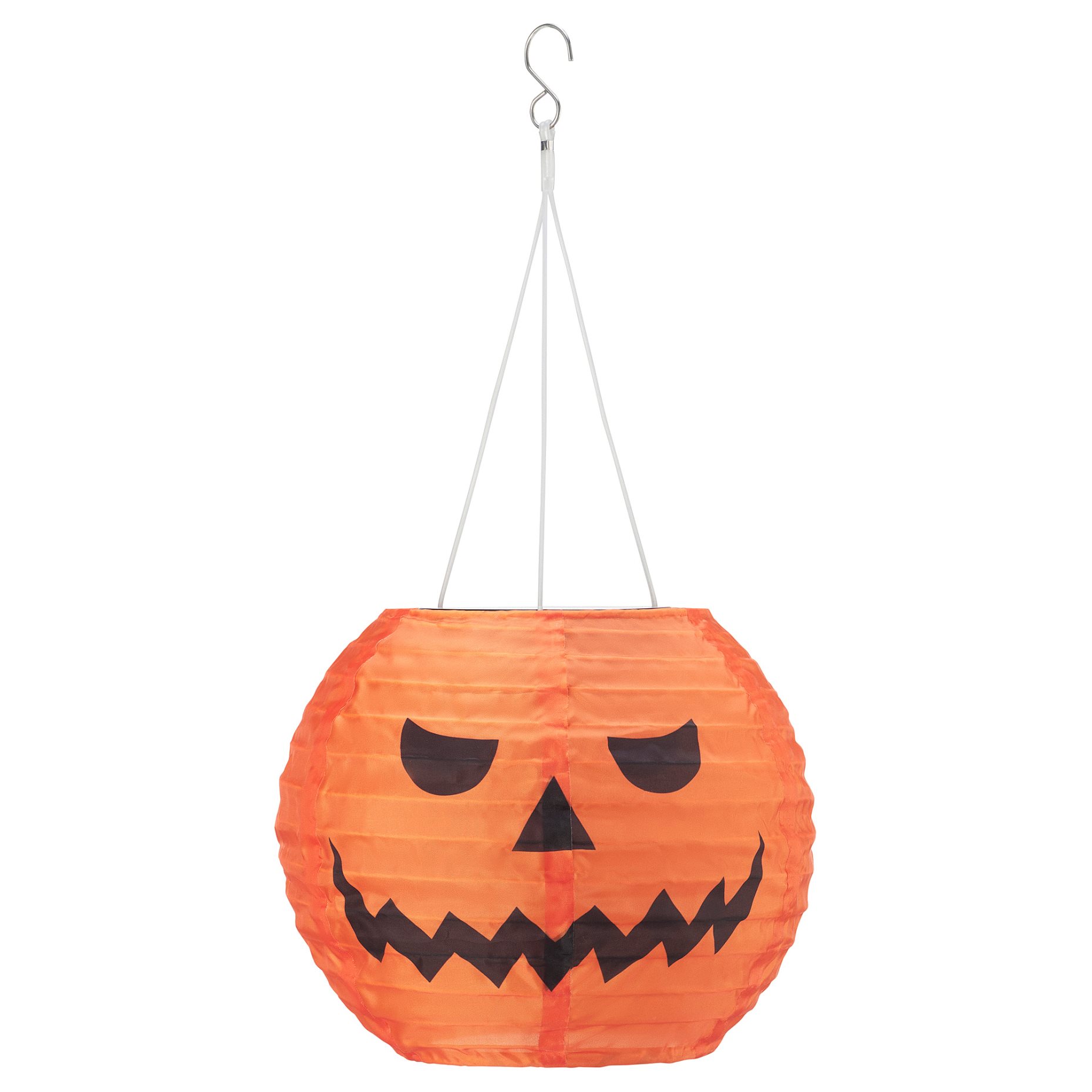 KUSTFYR, pendant lamp with built in LED light source/pumpkin/battery-operated outdoor, 22 cm, 806.054.49