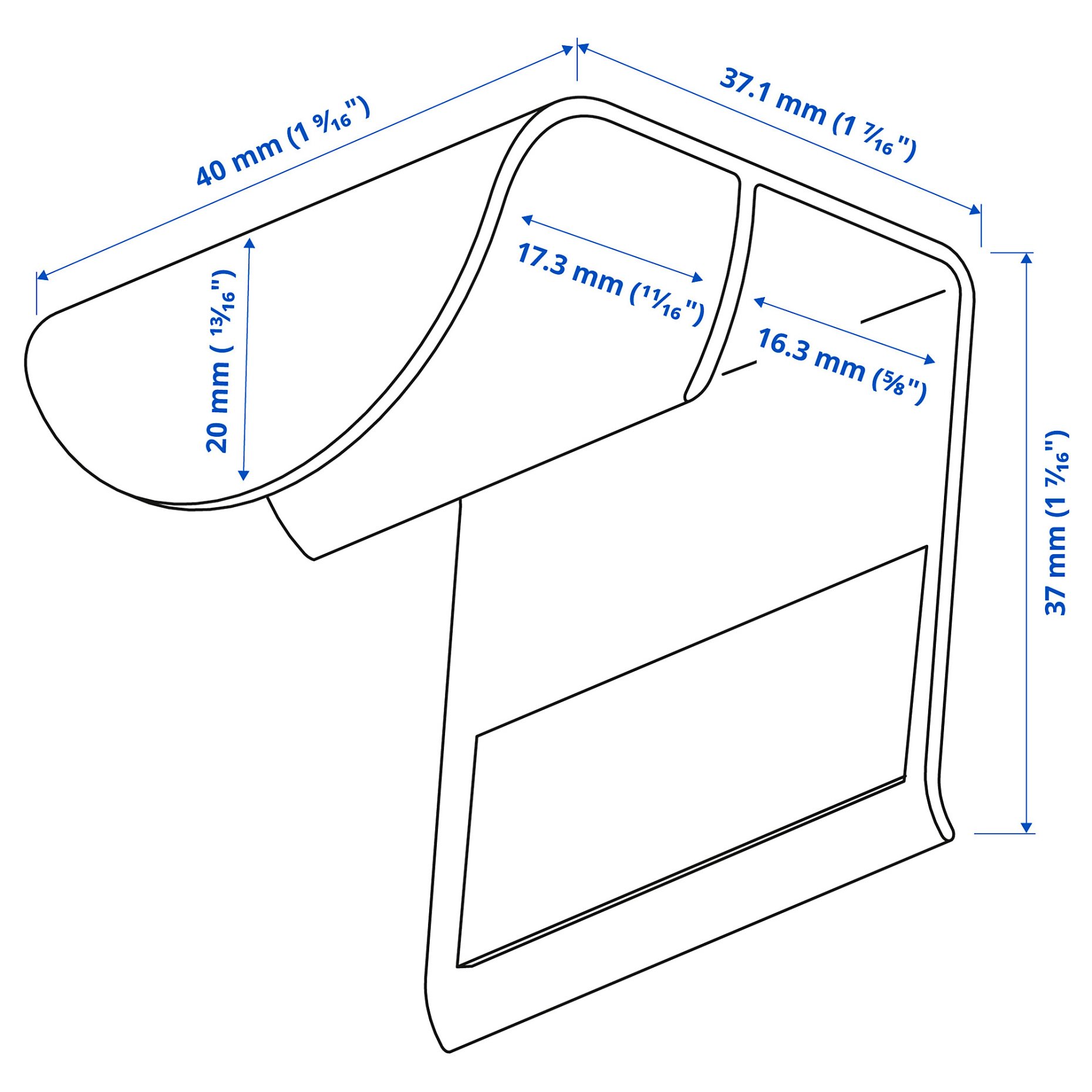 DRAGSMARK, χερούλι με κλιπ, 2 τεμ. 40 mm, 806.060.19