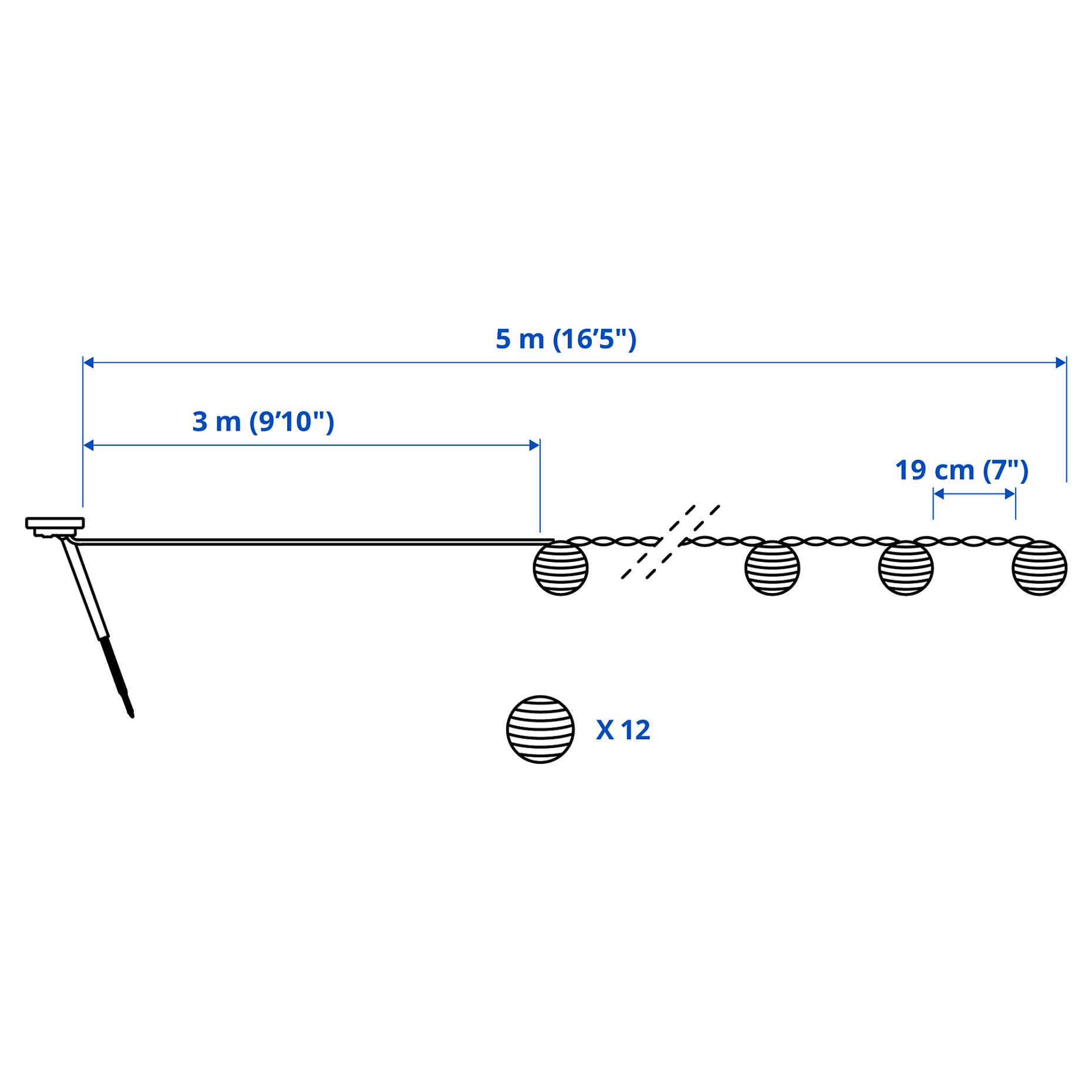 SOLVINDEN, ηλιακή γιρλάντα φωτισμού με ενσωματωμένο φωτισμό LED/12 λαμπτήρες, 806.151.70