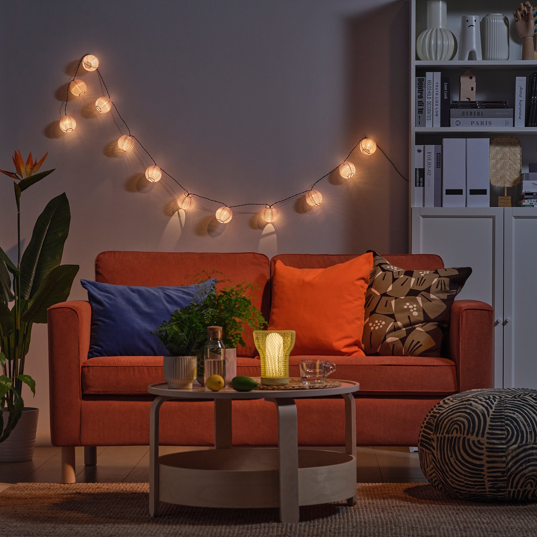 SOLVINDEN, γιρλάντα φωτισμού με ενσωματωμένο φωτισμό LED/12 λαμπτήρες, λειτουργία με μπαταρία, 806.154.86